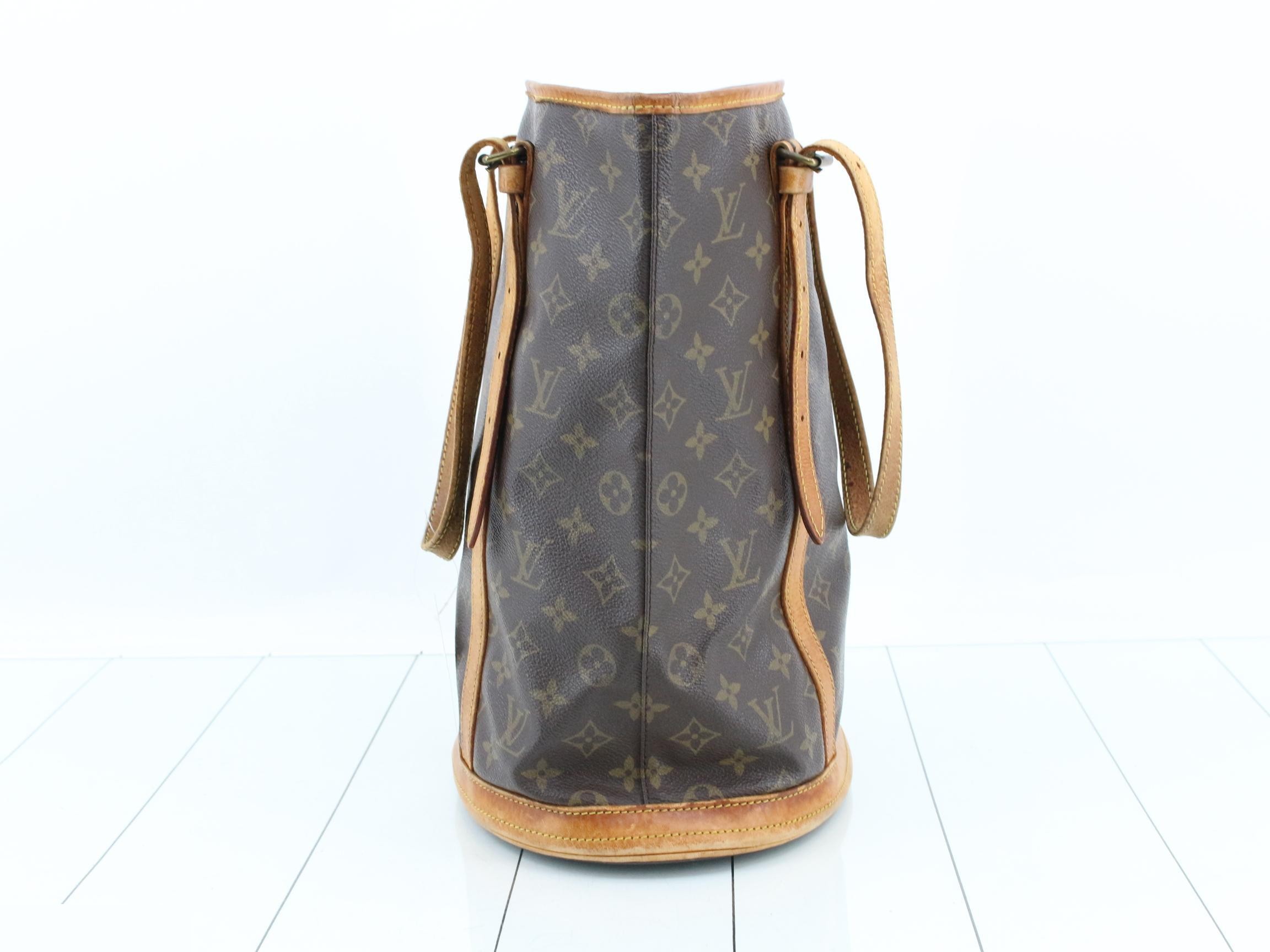 Bucket GM Tote Bag, Monogram, M42236, Leather — view 4