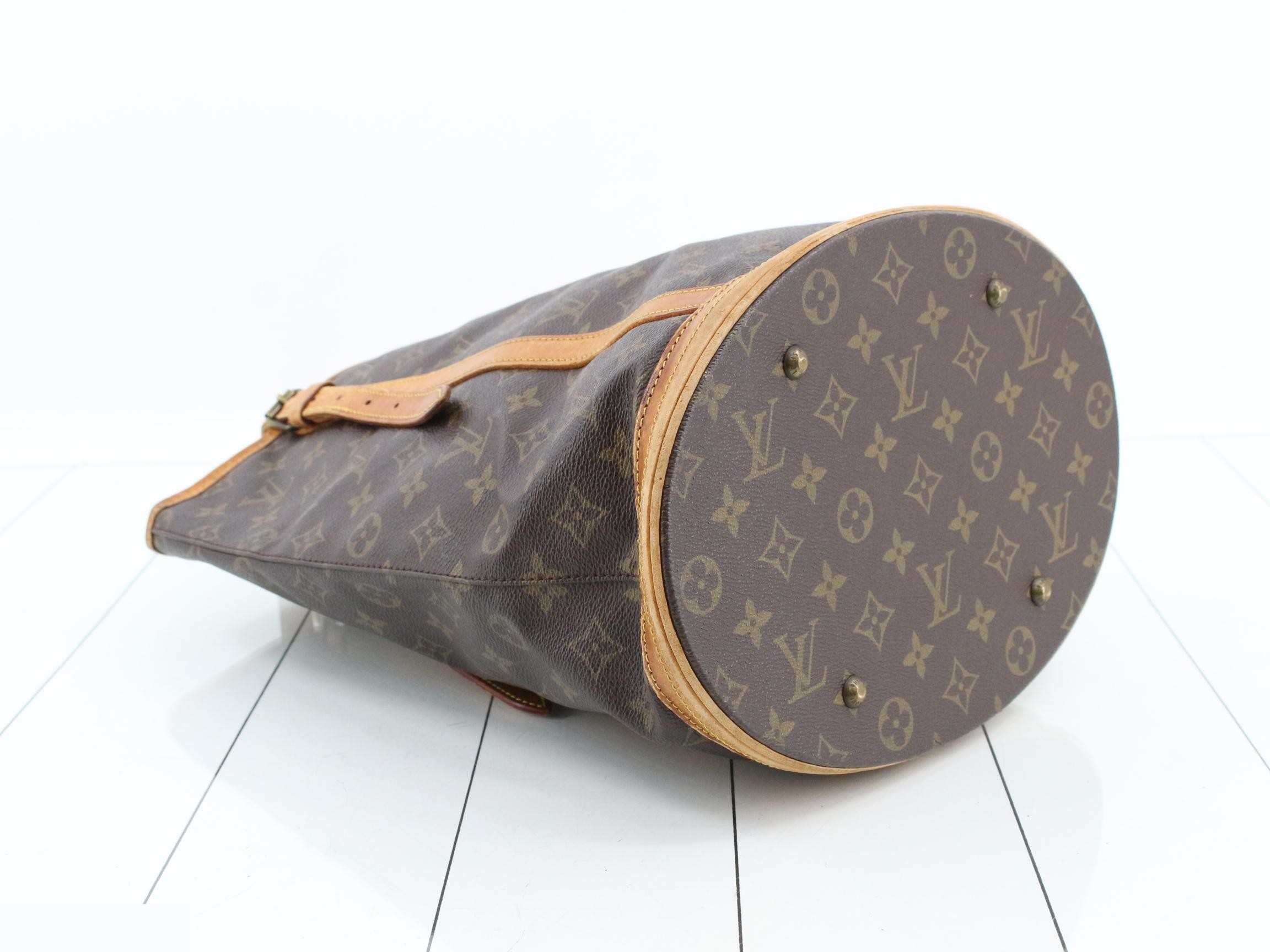 Bucket GM Tote Bag, Monogram, M42236, Leather — view 5