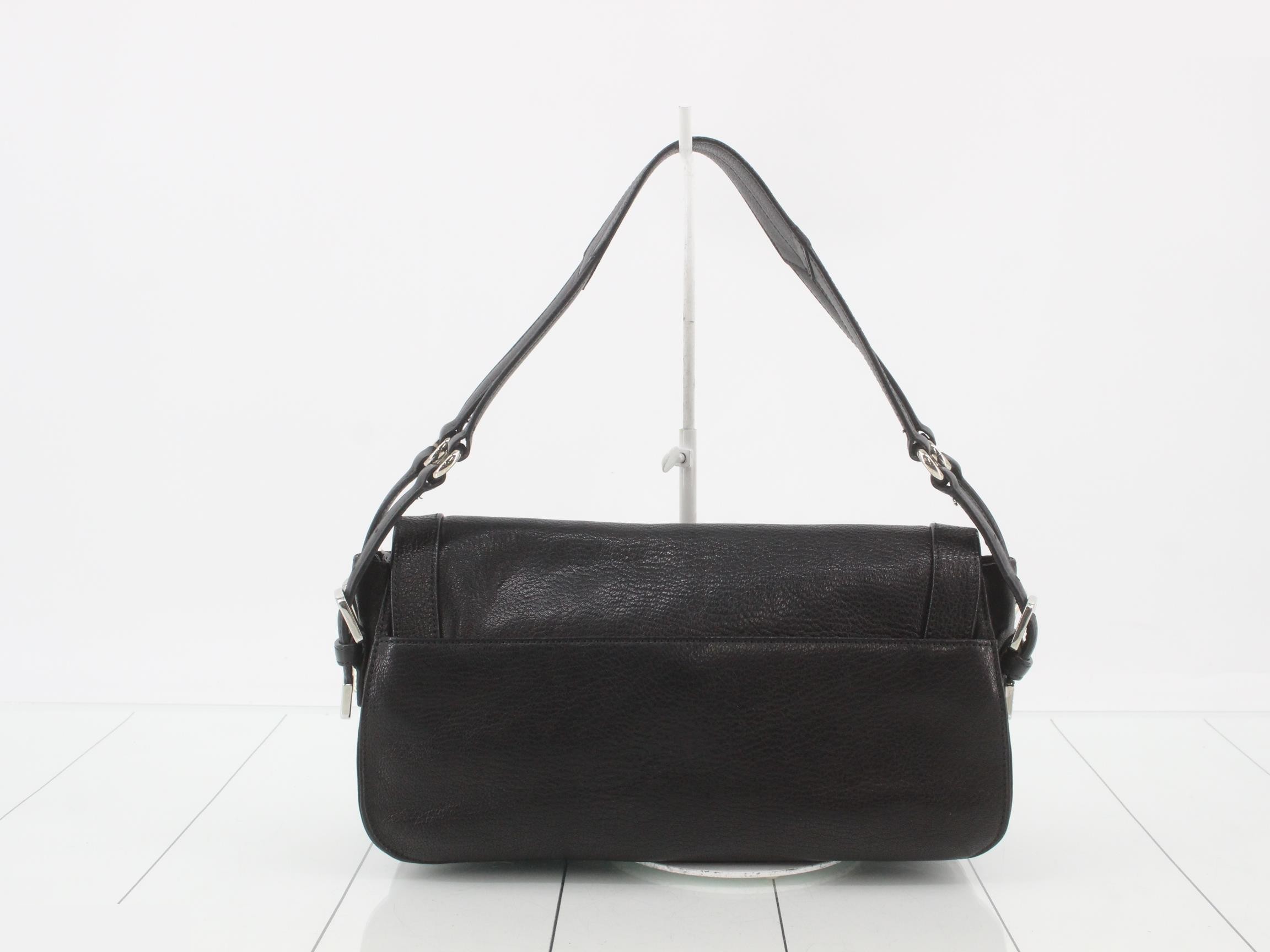Anagram Studded Shoulder Bag, W: 30 x H: 15 x D: 8 cm, Black — view 2