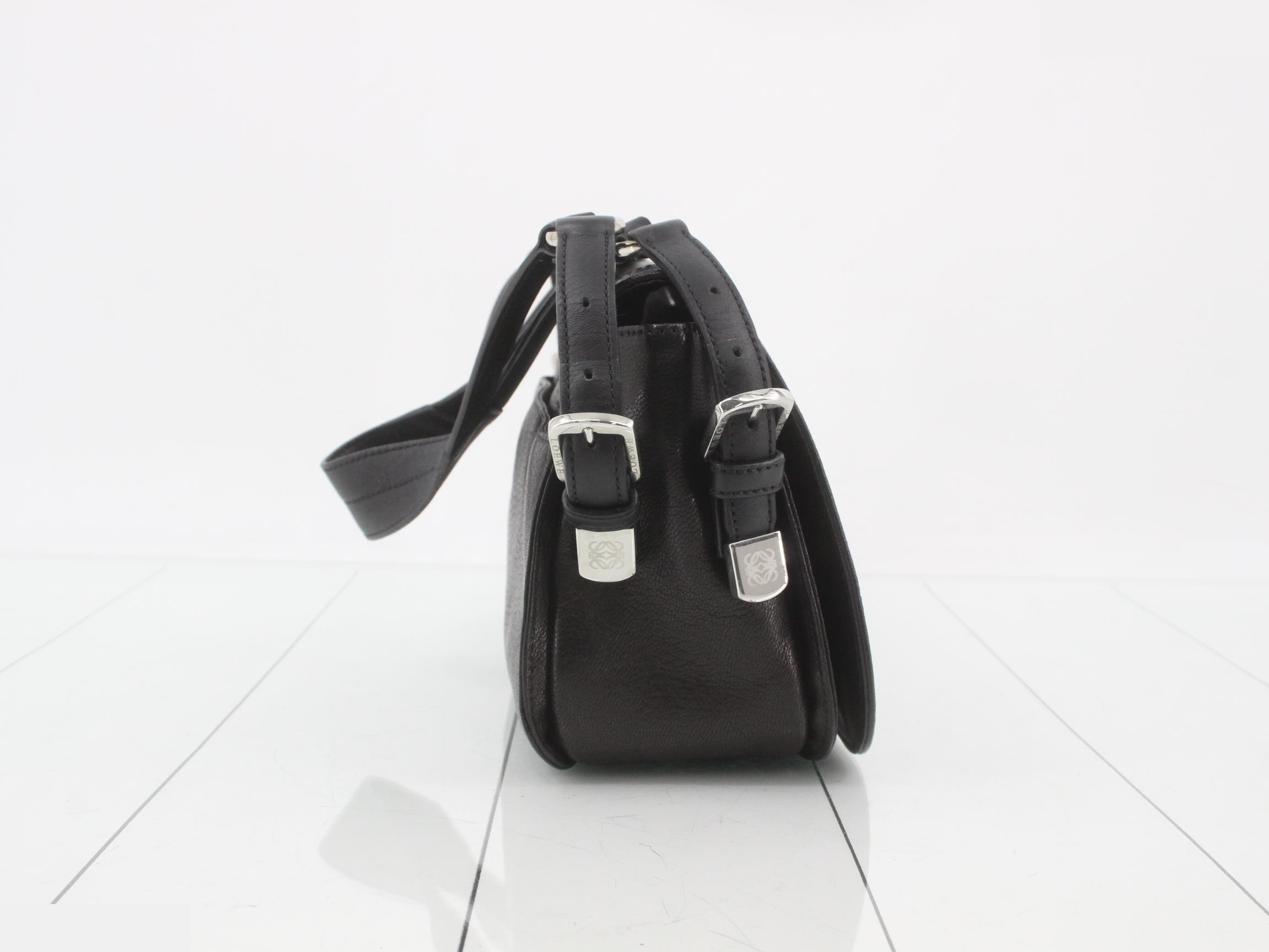 Anagram Studded Shoulder Bag, W: 30 x H: 15 x D: 8 cm, Black — view 4