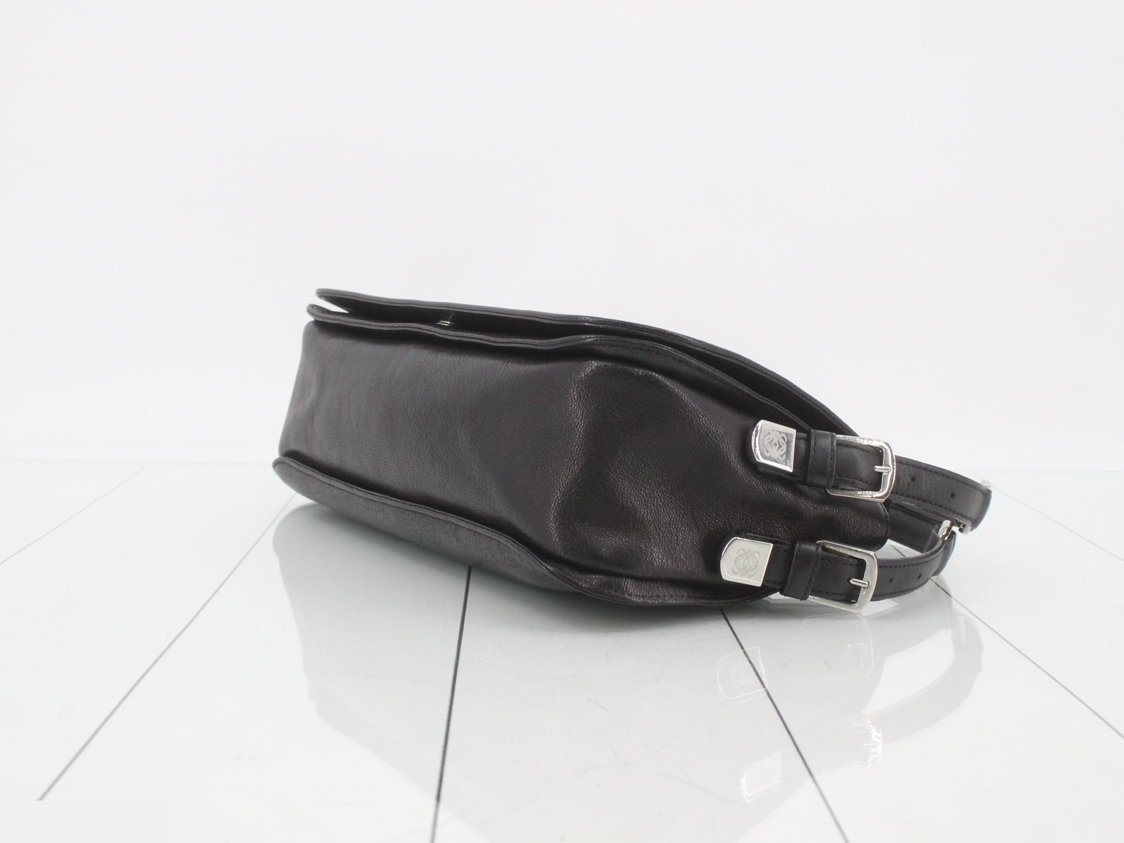 Anagram Studded Shoulder Bag, W: 30 x H: 15 x D: 8 cm, Black — view 6