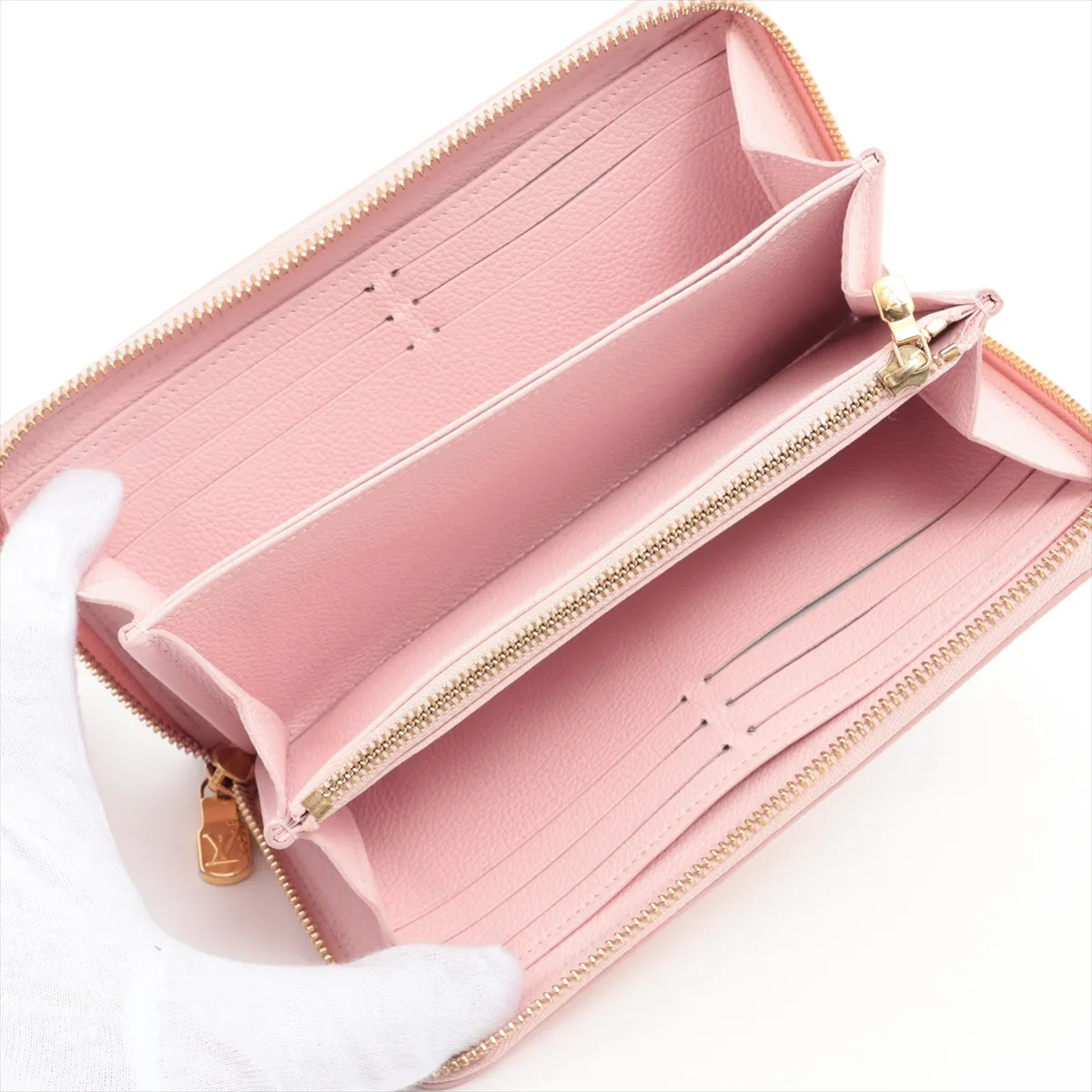 Monogram Empreinte Broderie Zippy Wallet M81138 Pink Round Zip Wallet (RFID detected) — view 3
