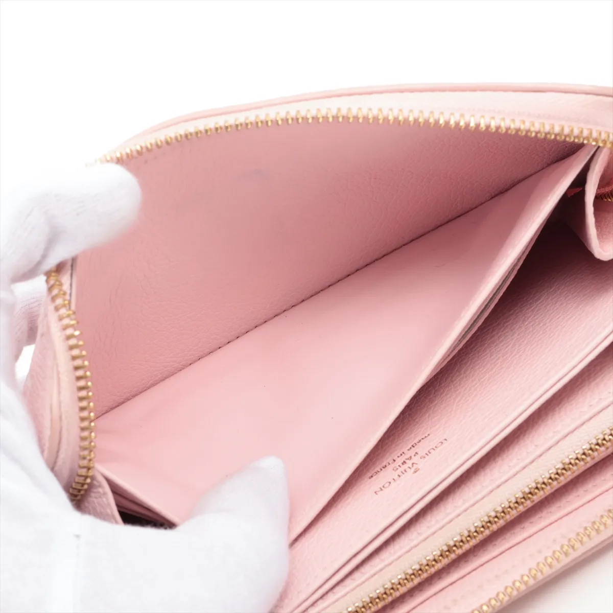 Monogram Empreinte Broderie Zippy Wallet M81138 Pink Round Zip Wallet (RFID detected) — view 4