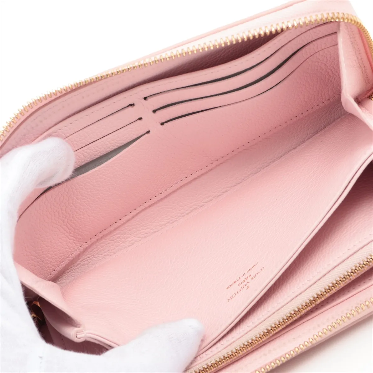 Monogram Empreinte Broderie Zippy Wallet M81138 Pink Round Zip Wallet (RFID detected) — view 5