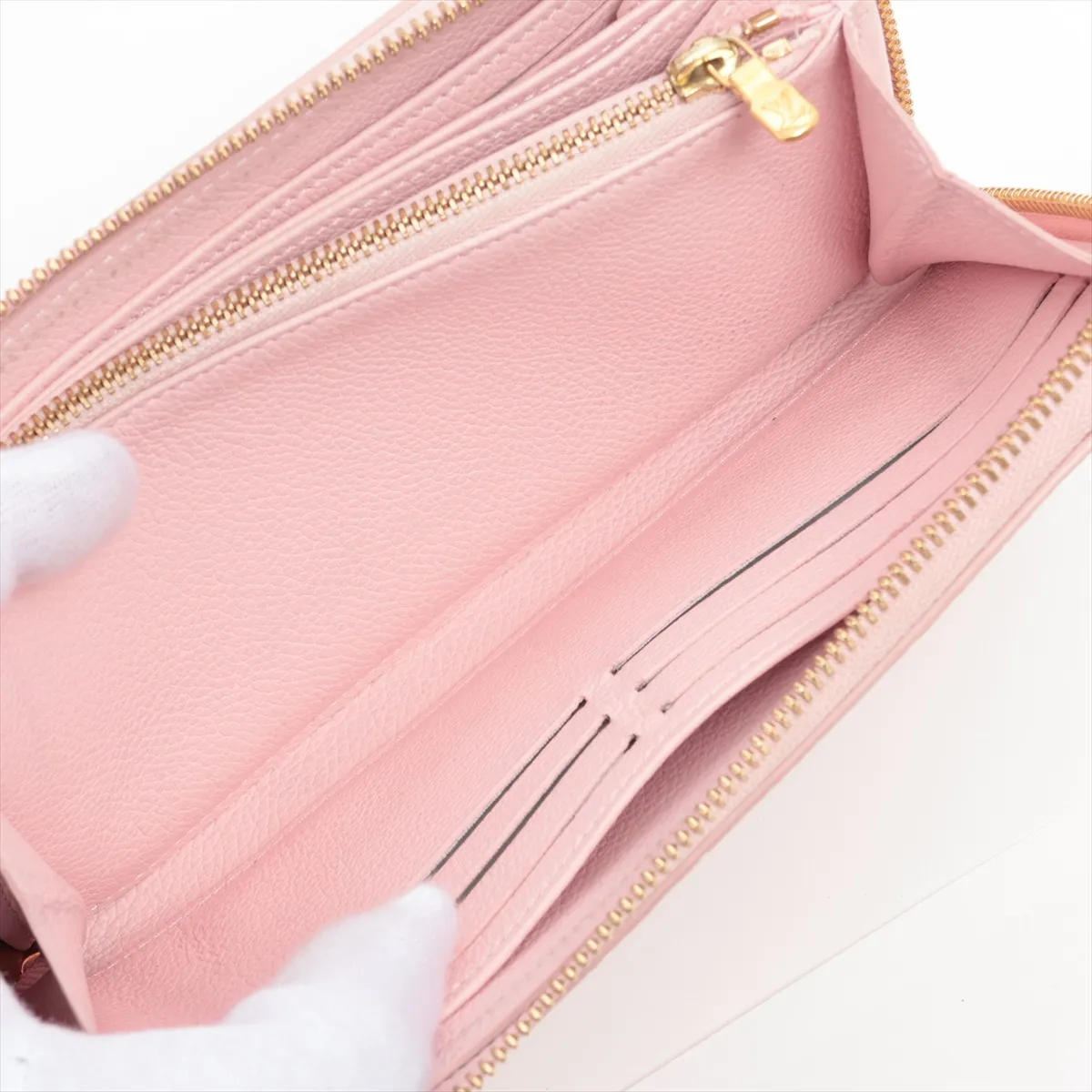 Monogram Empreinte Broderie Zippy Wallet M81138 Pink Round Zip Wallet (RFID detected) — view 8