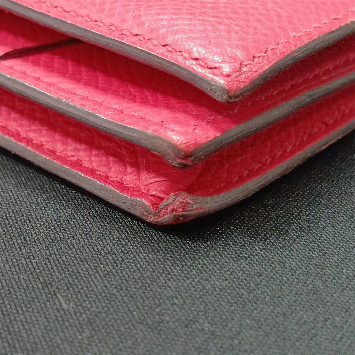 Bearn Soufflé Veau Epsom Long Wallet Rose Extreme Silver Hardware D:2019 — view 11