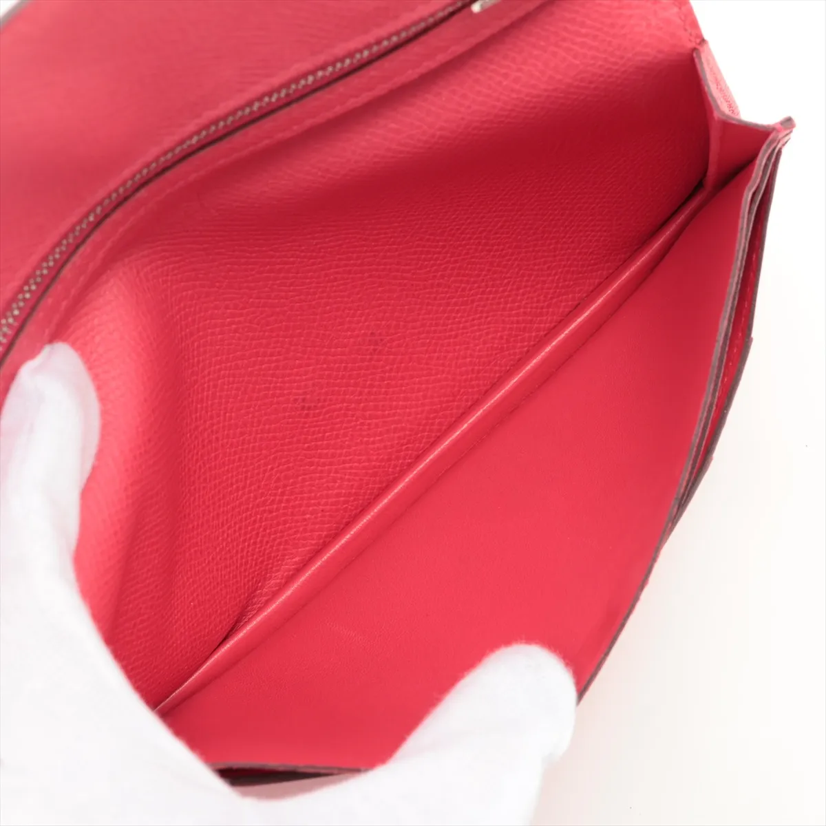 Bearn Soufflé Veau Epsom Long Wallet Rose Extreme Silver Hardware D:2019 — view 5