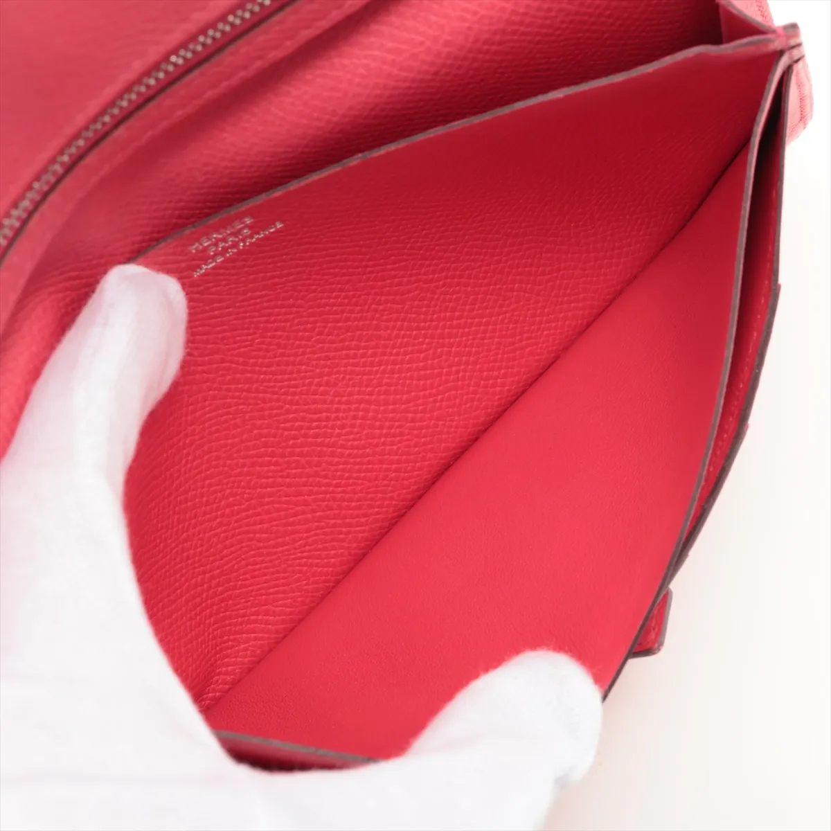 Bearn Soufflé Veau Epsom Long Wallet Rose Extreme Silver Hardware D:2019 — view 6