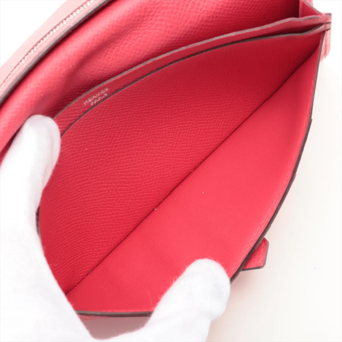 Bearn Soufflé Veau Epsom Long Wallet Rose Extreme Silver Hardware D:2019 — view 7