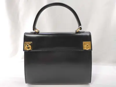Vintage Gancini Hardware Calfskin Black Handbag