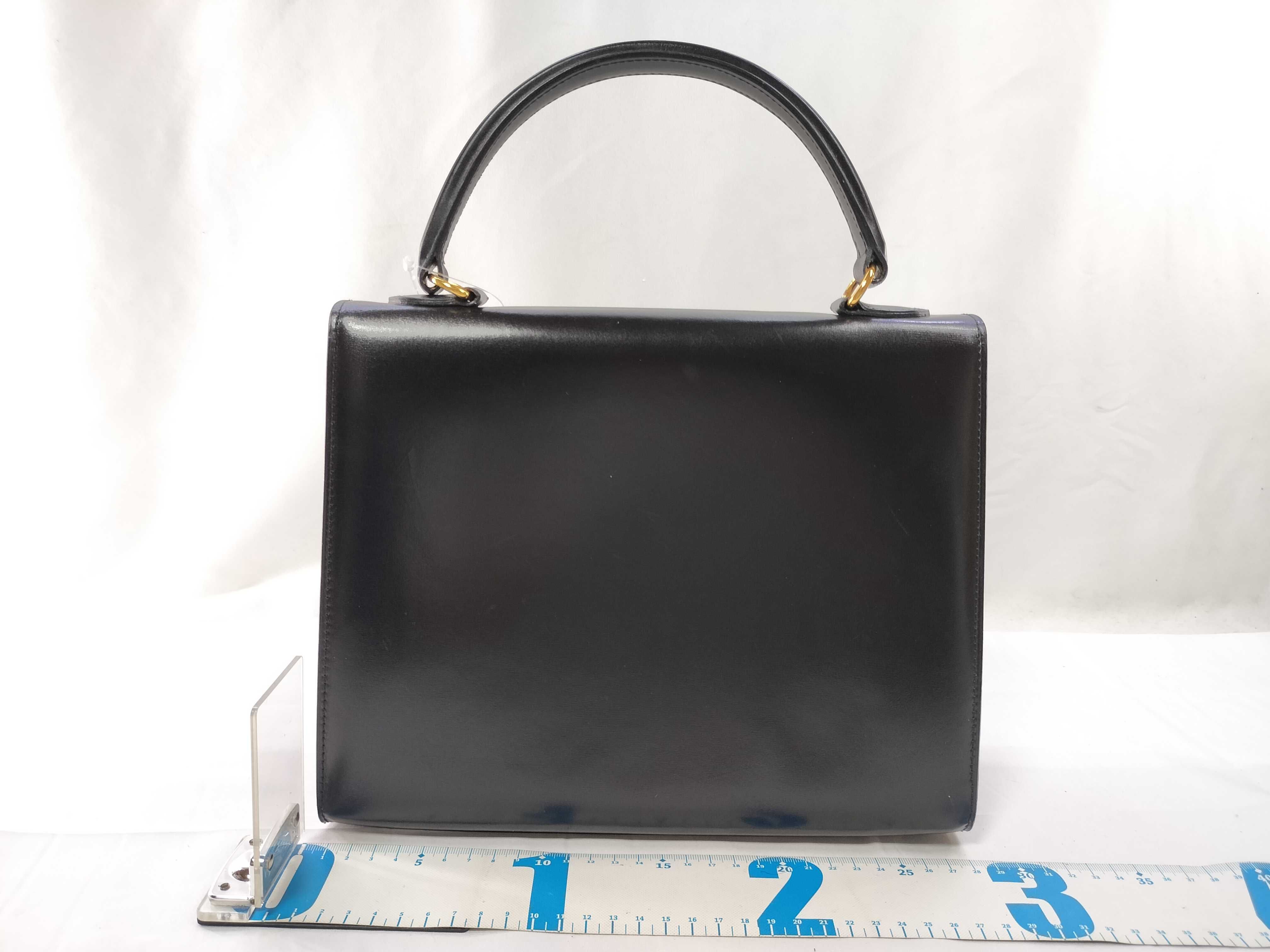 Vintage Gancini Hardware Calfskin Black Handbag — view 2