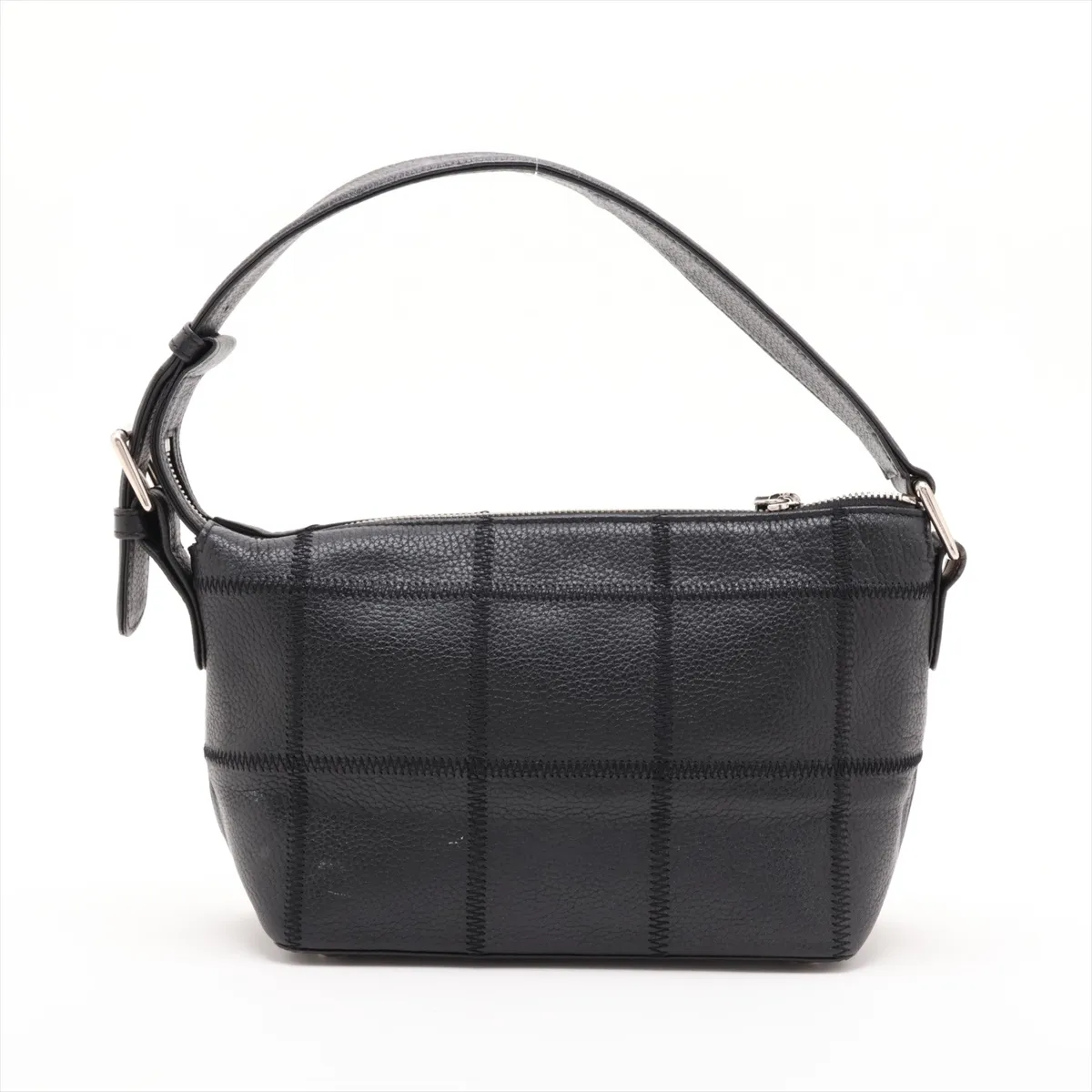 Chocolate Bar Lambskin Handbag, Wild Stitch, Black, Silver Hardware — view 2