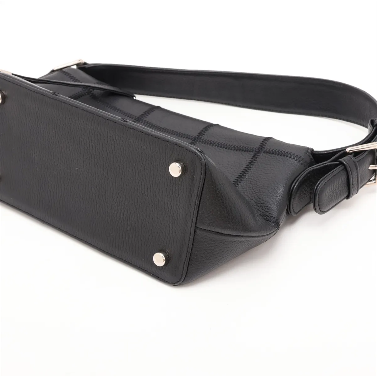 Chocolate Bar Lambskin Handbag, Wild Stitch, Black, Silver Hardware — view 3