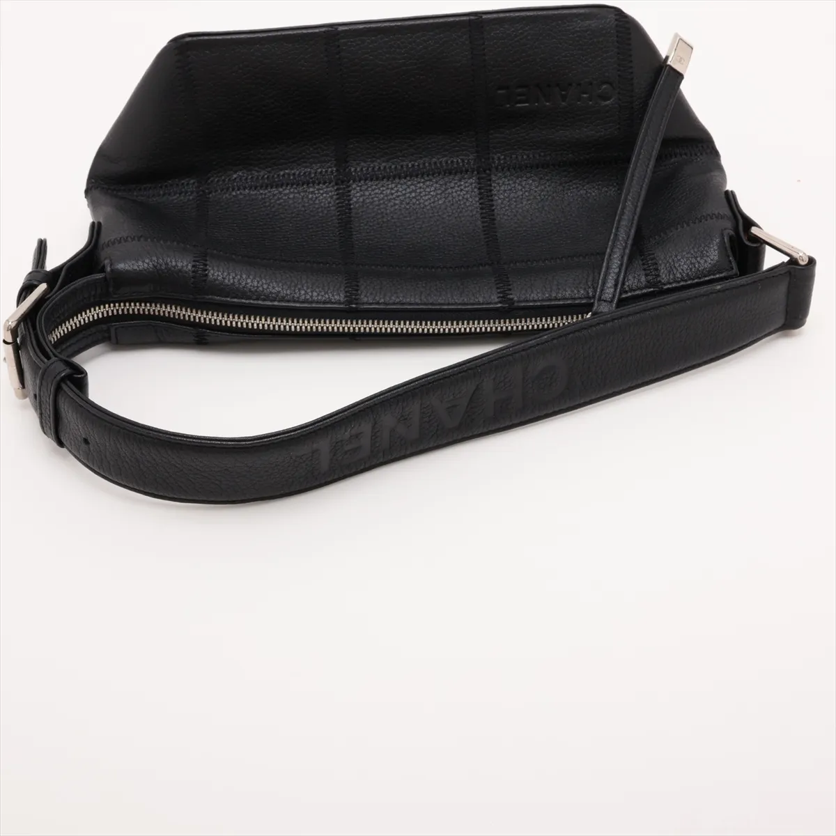 Chocolate Bar Lambskin Handbag, Wild Stitch, Black, Silver Hardware — view 5