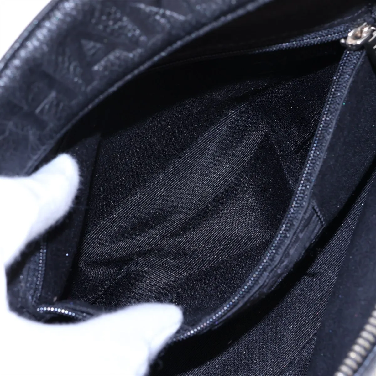 Chocolate Bar Lambskin Handbag, Wild Stitch, Black, Silver Hardware — view 8
