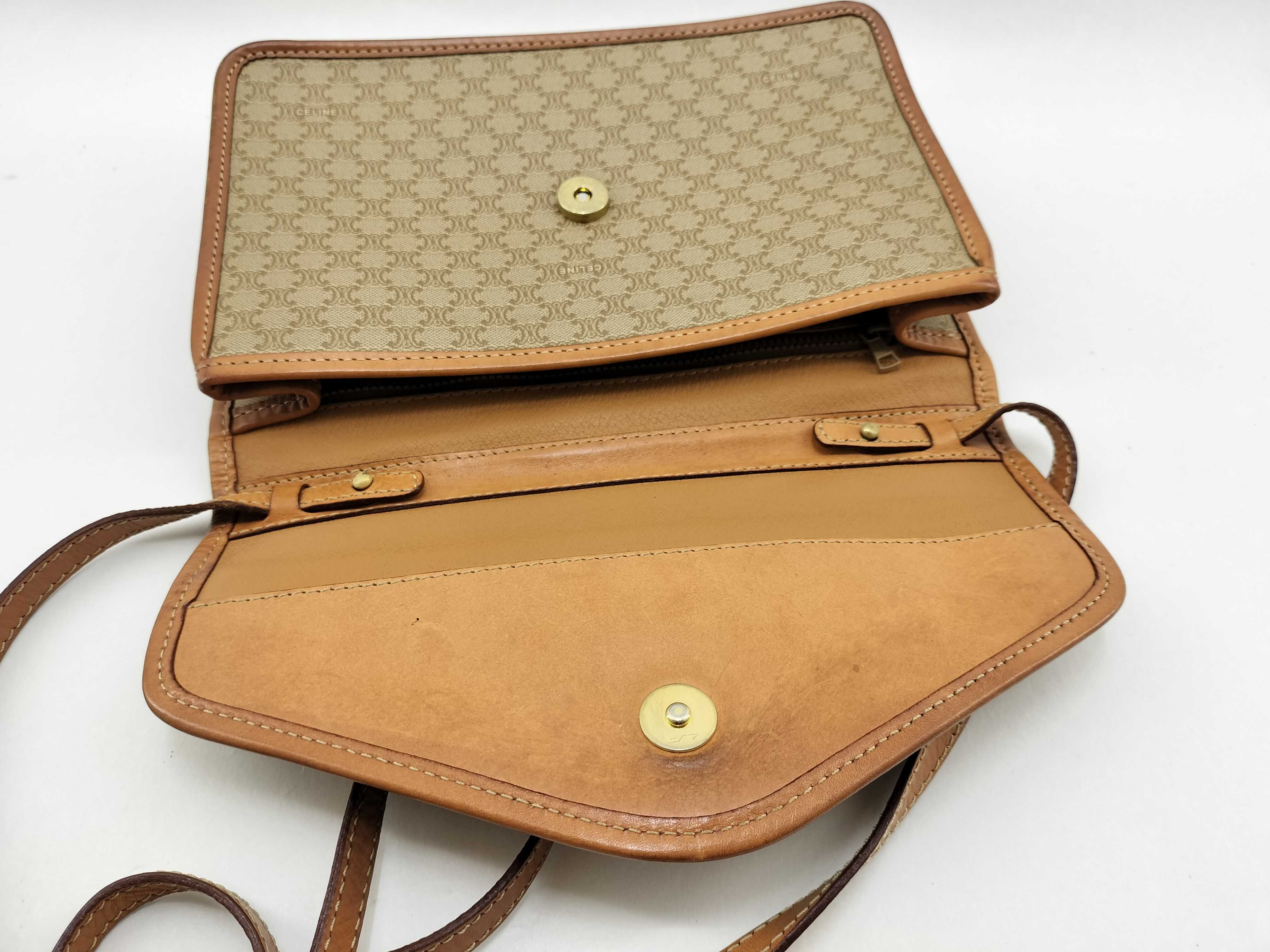PVC Macadam pattern shoulder bag, beige clutch bag — view 10