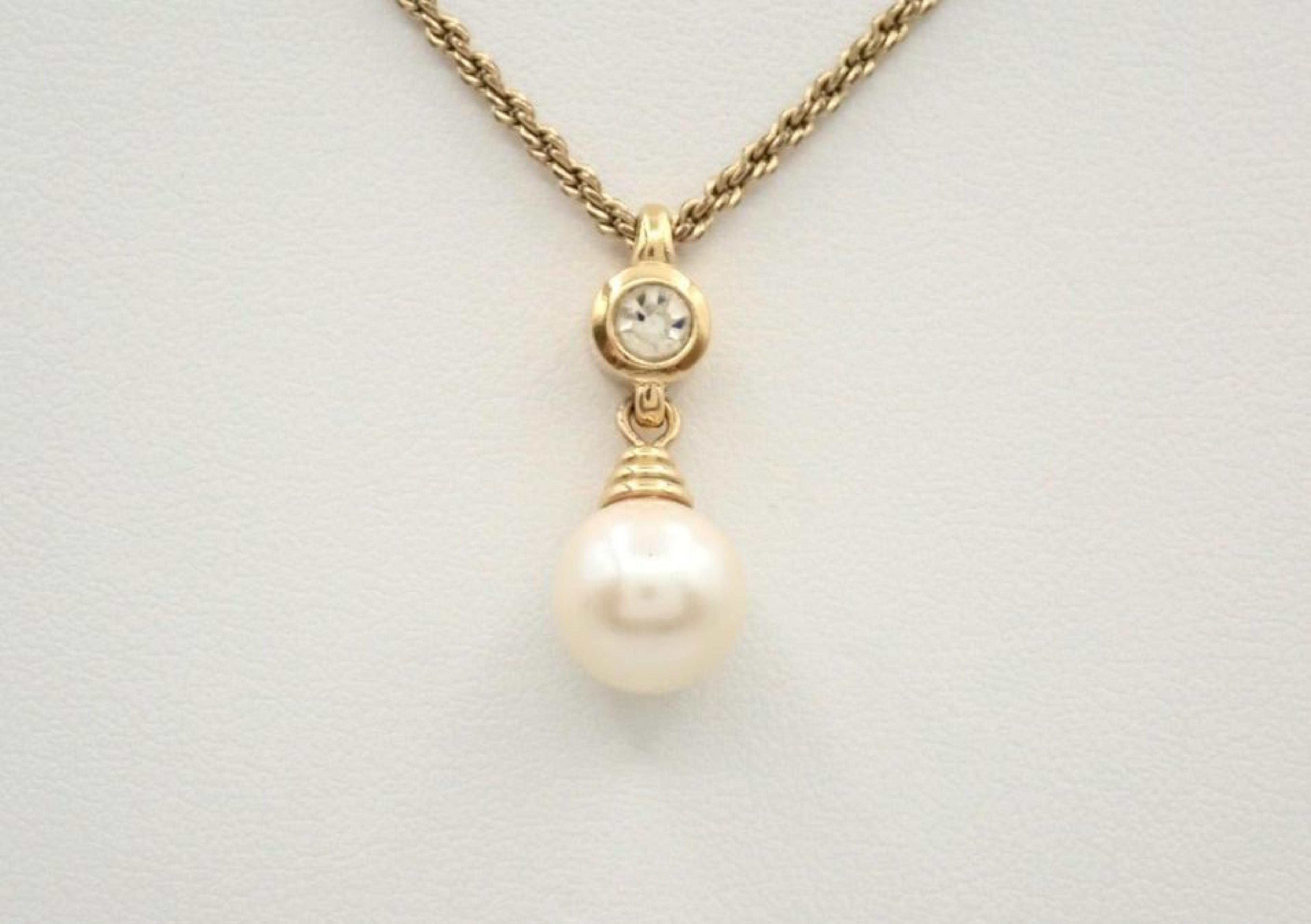 necklace, gold pearl necklace