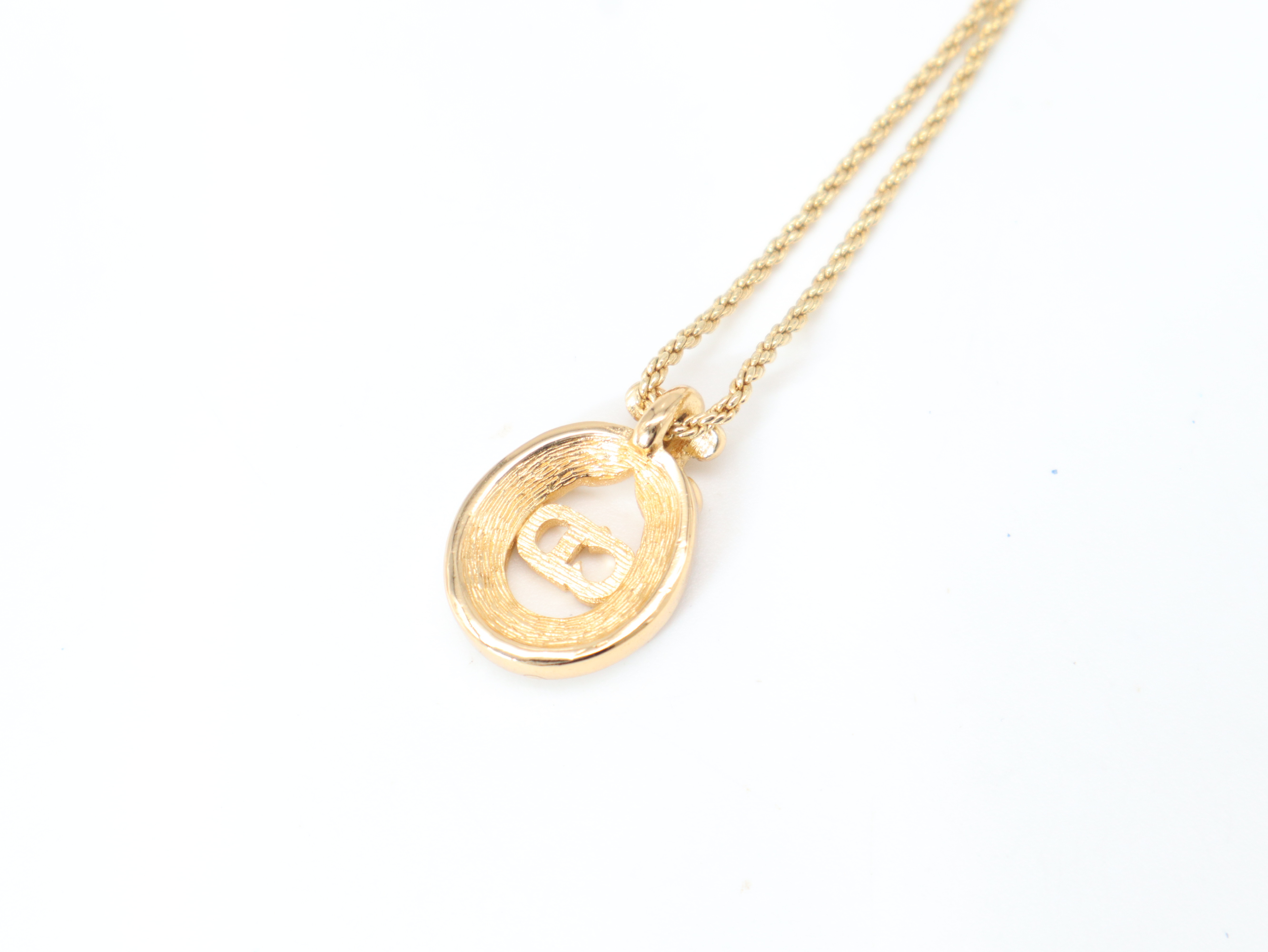 CD Icon Rhinestone GP Necklace — view 6