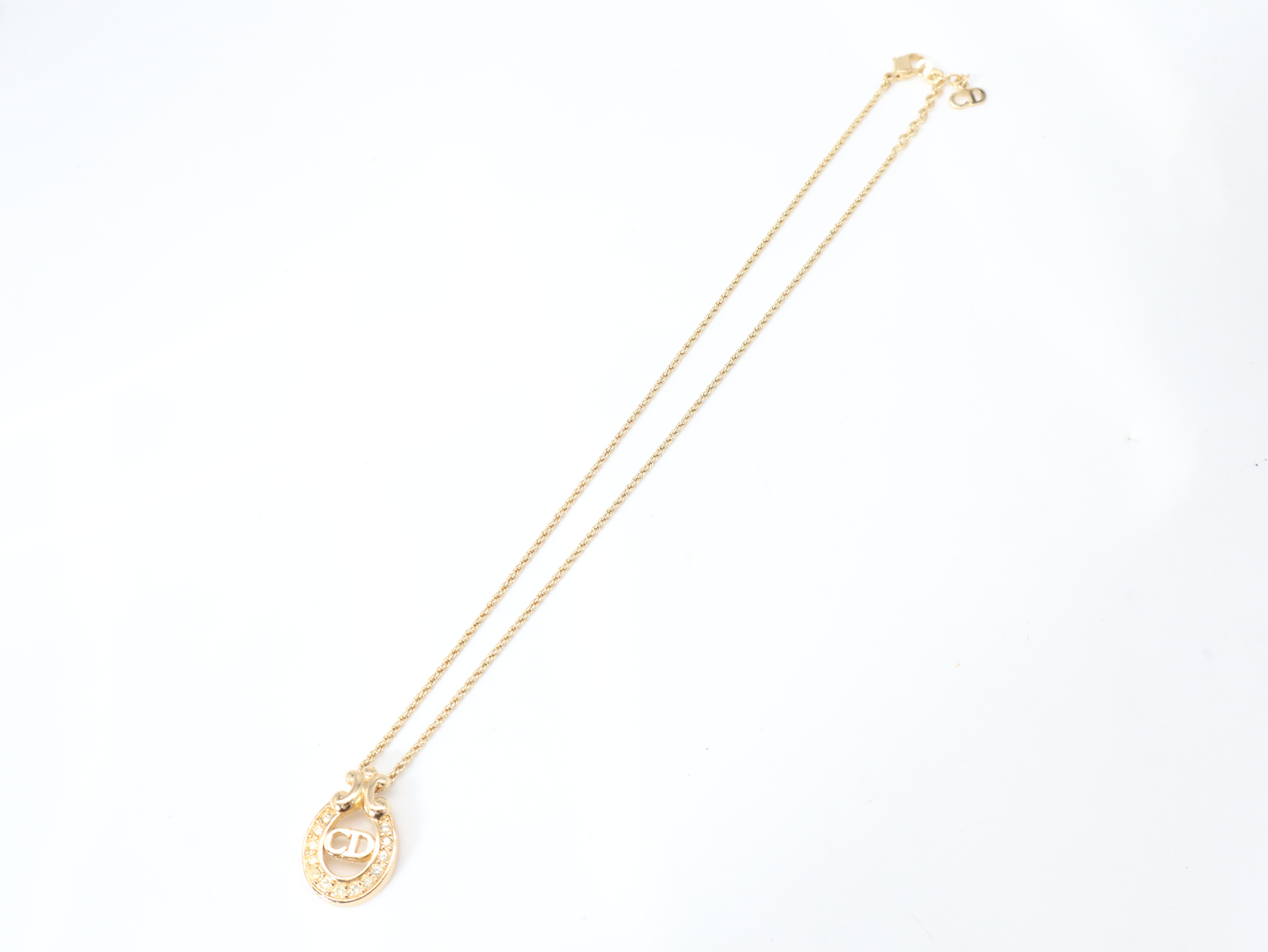 CD Icon Rhinestone GP Necklace — view 7