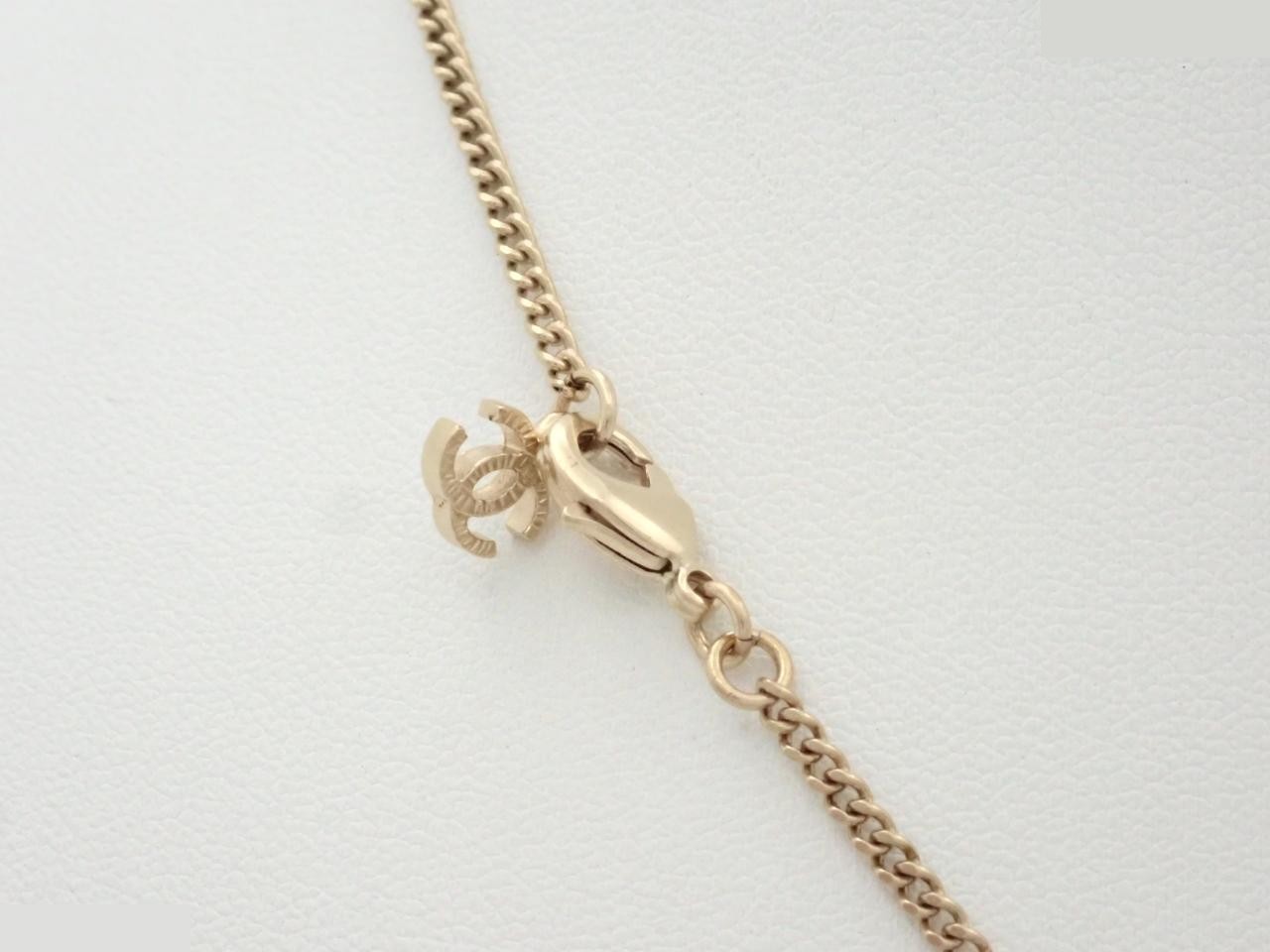 necklace, Coco Mark, rhinestones, gold, A18B, width 2.8cm — view 2