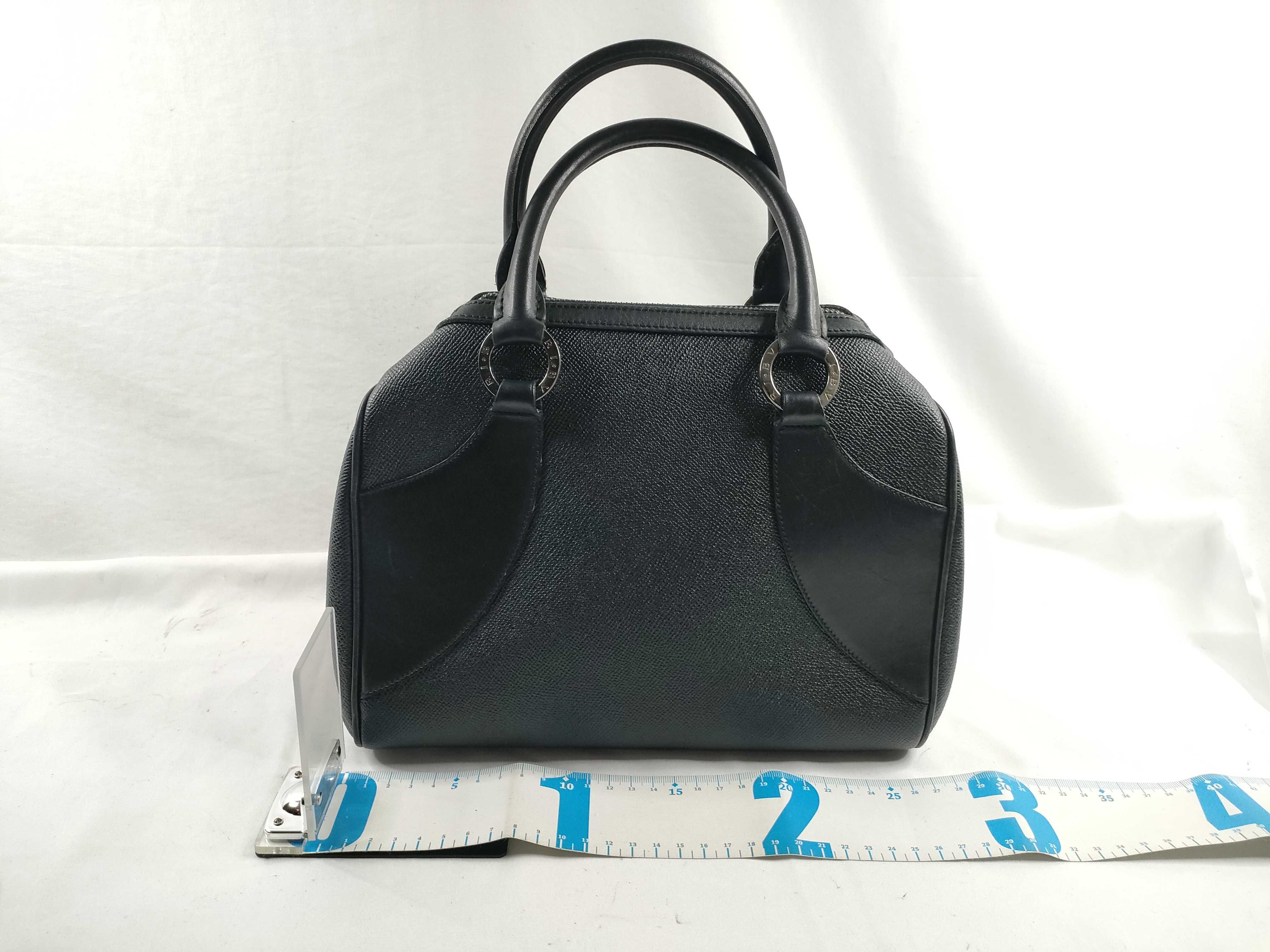 Bulgari Circle Logo Mini Boston Bag Black Handbag — view 2
