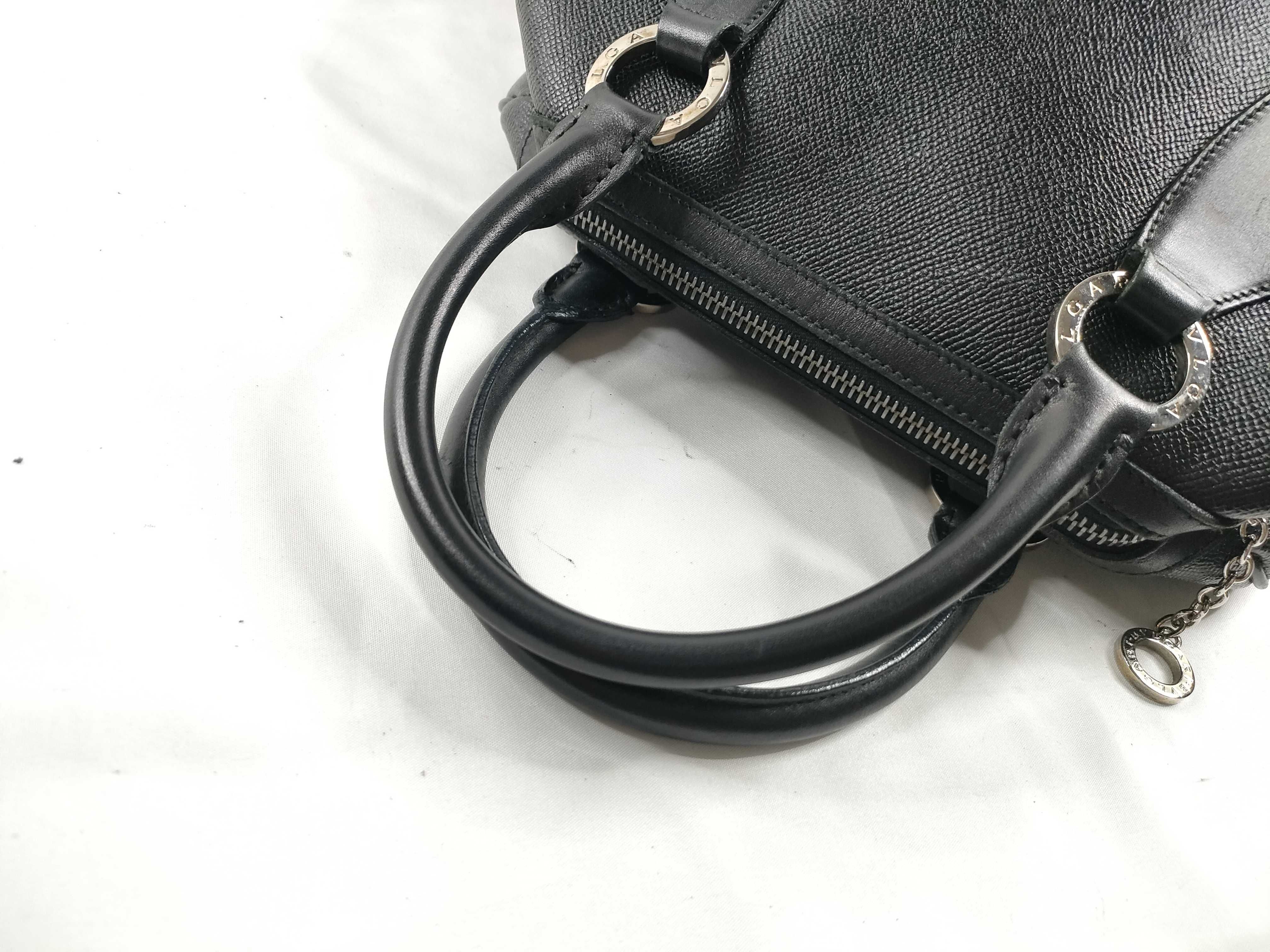 Bulgari Circle Logo Mini Boston Bag Black Handbag — view 6