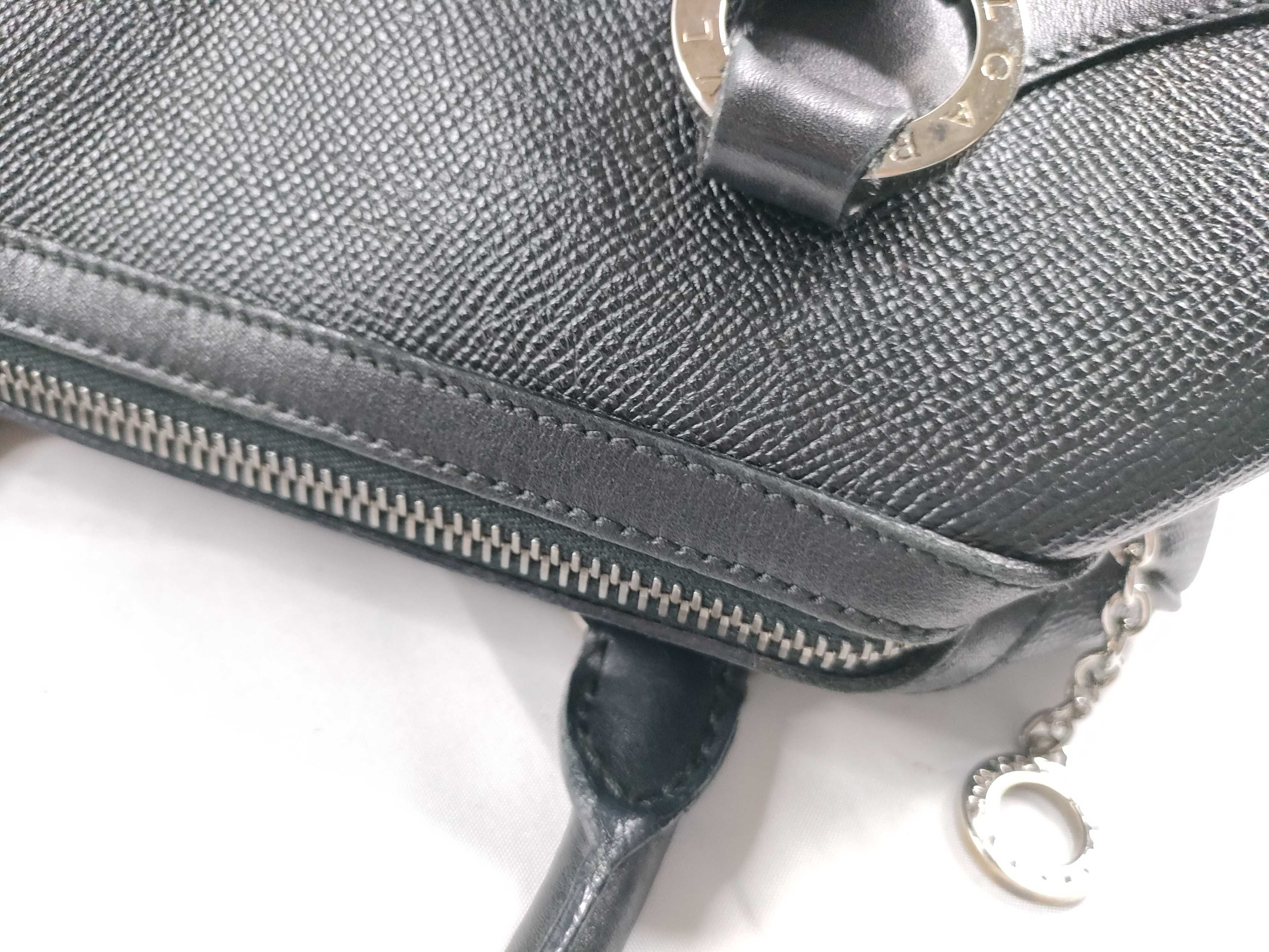 Bulgari Circle Logo Mini Boston Bag Black Handbag — view 9