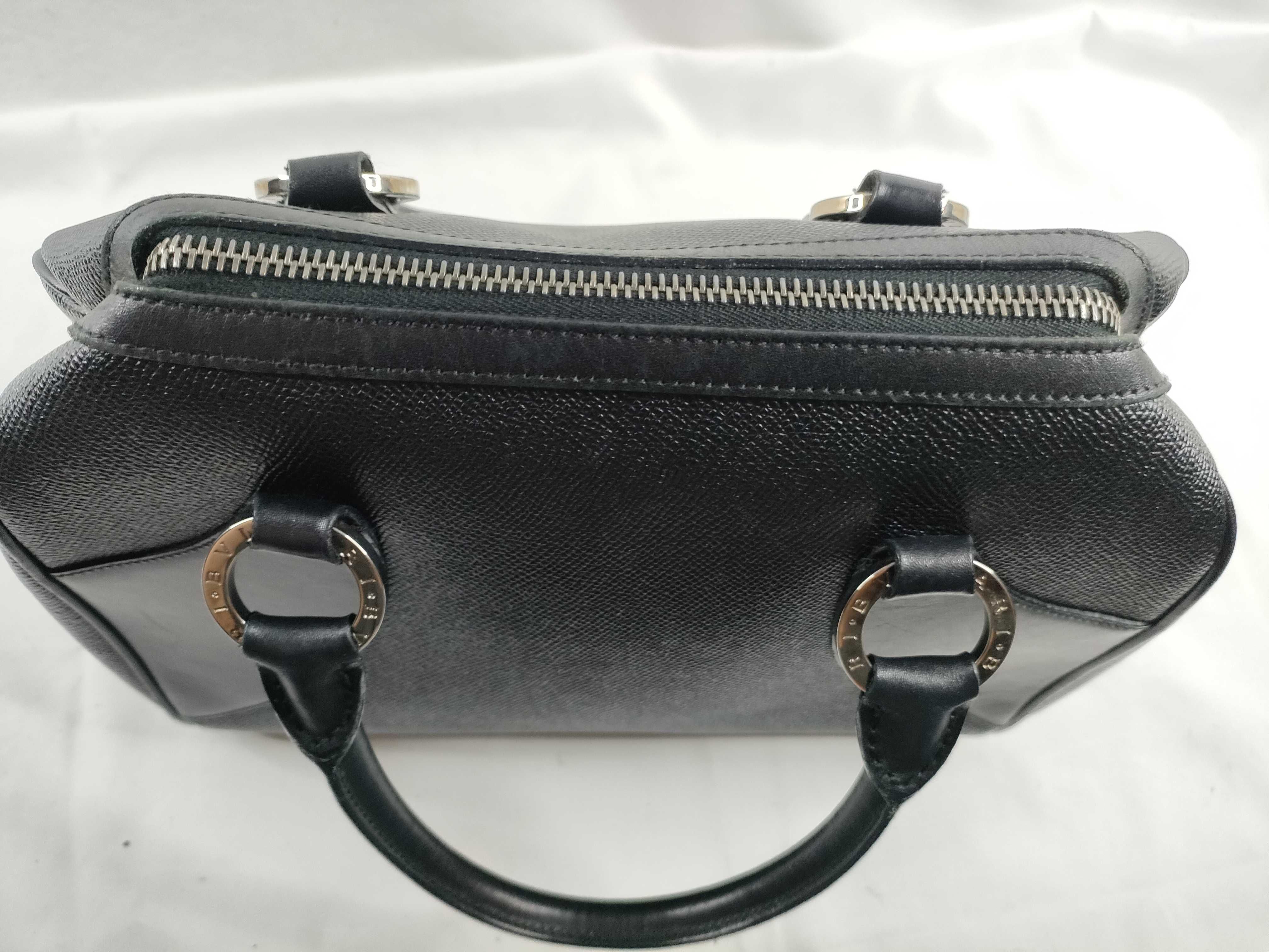 Bulgari Circle Logo Mini Boston Bag Black Handbag — view 10