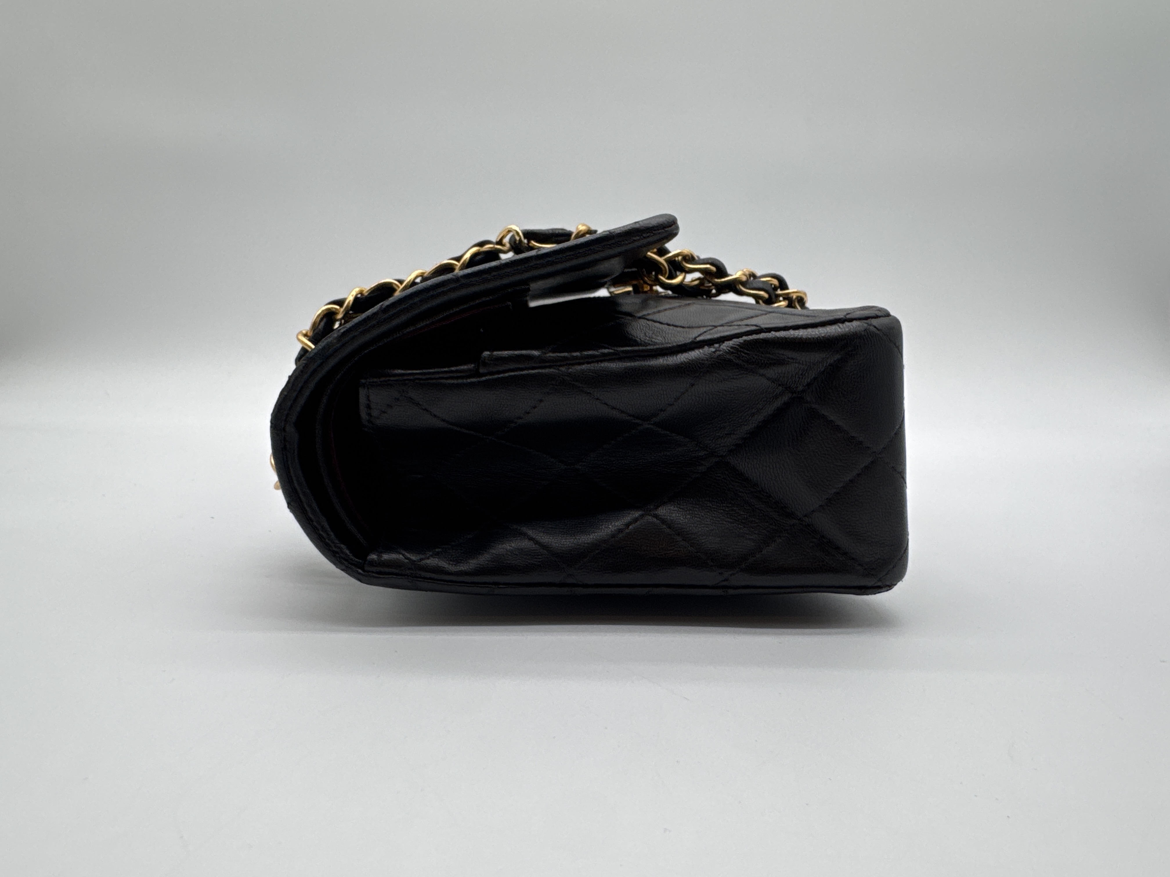 Matelassé Double Flap Black Shoulder Bag — view 4