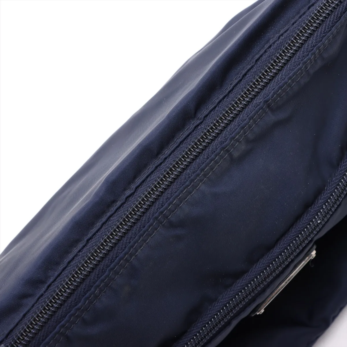 Tessuto Nylon x Leather Shoulder Bag Navy — view 15