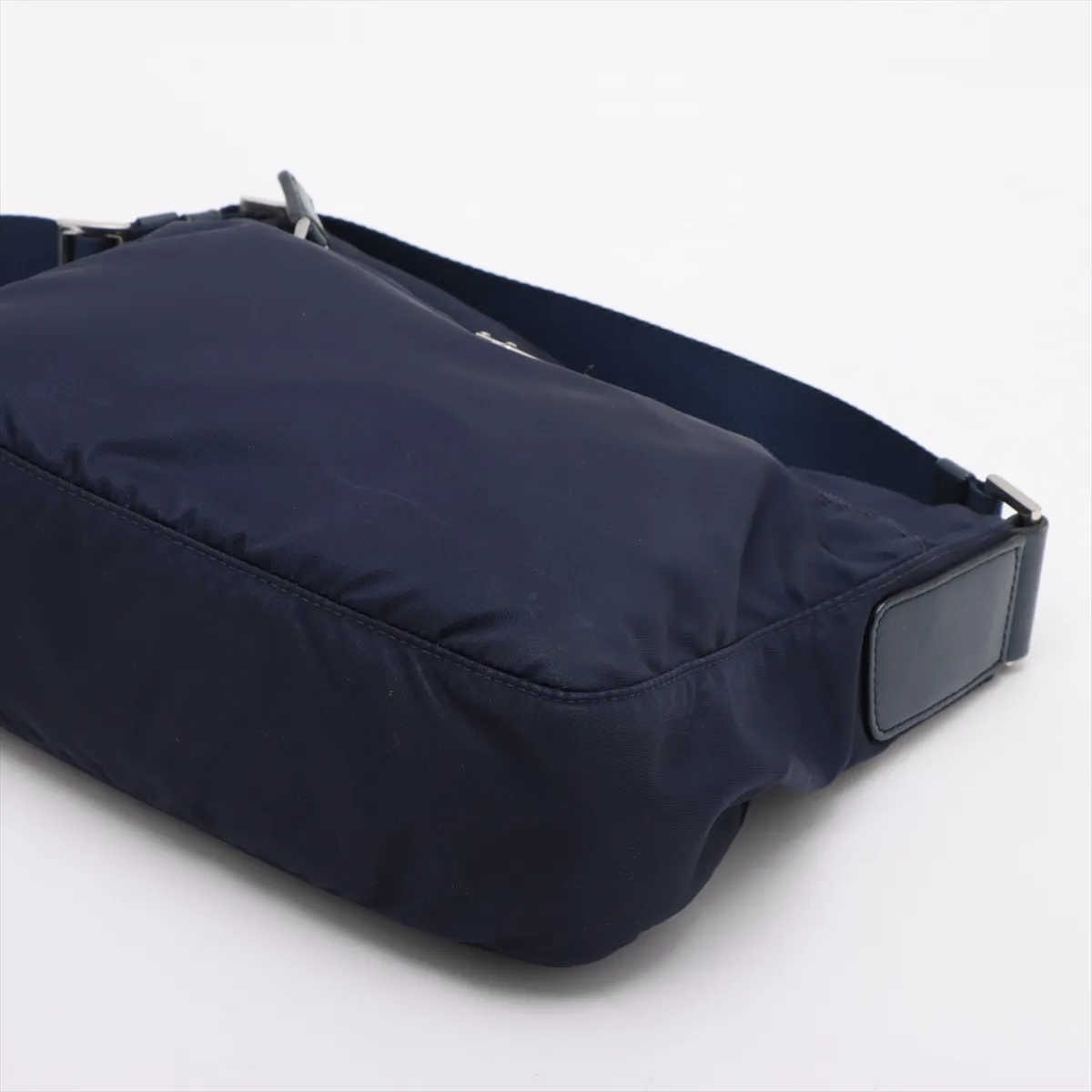 Tessuto Nylon x Leather Shoulder Bag Navy — view 3