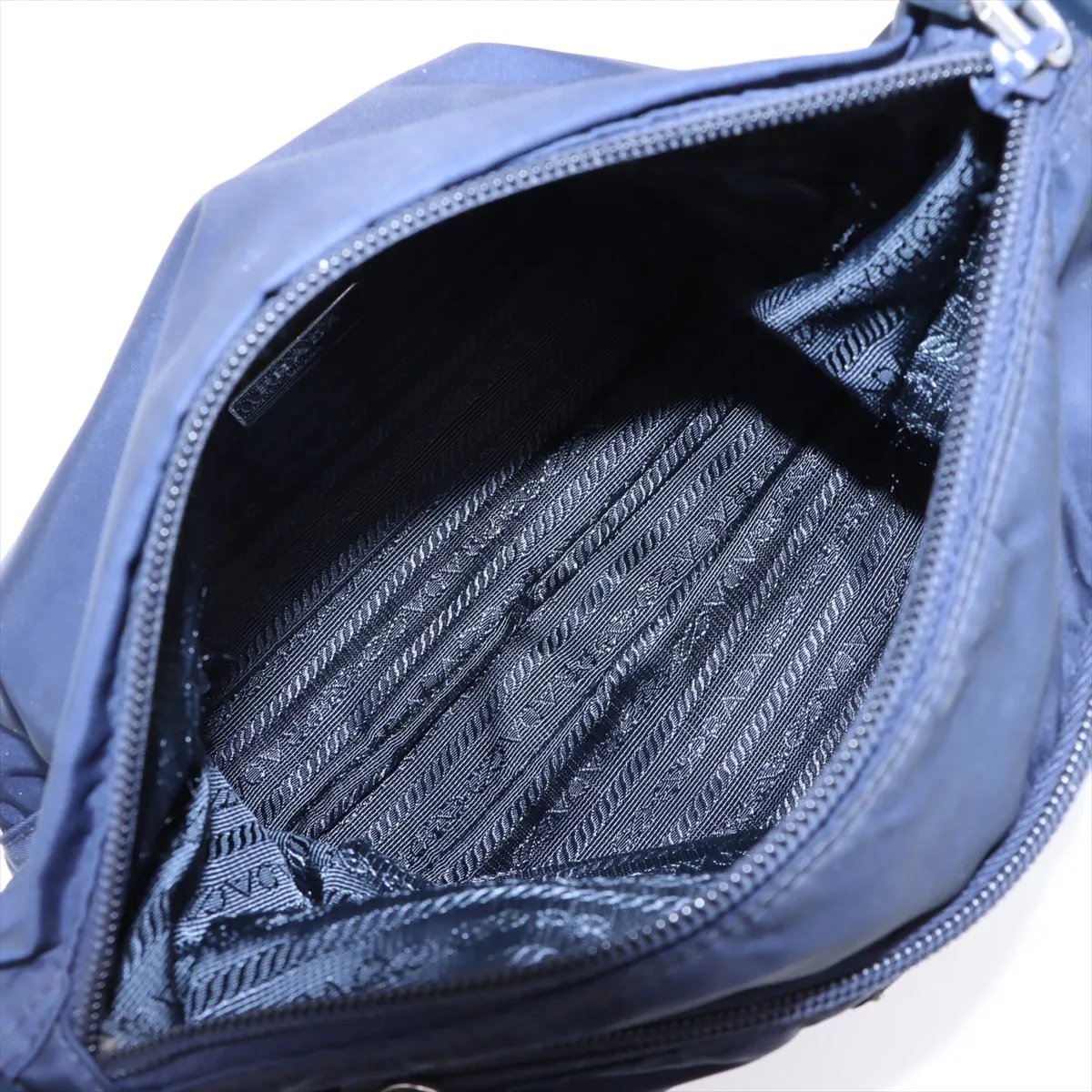 Tessuto Nylon x Leather Shoulder Bag Navy — view 6
