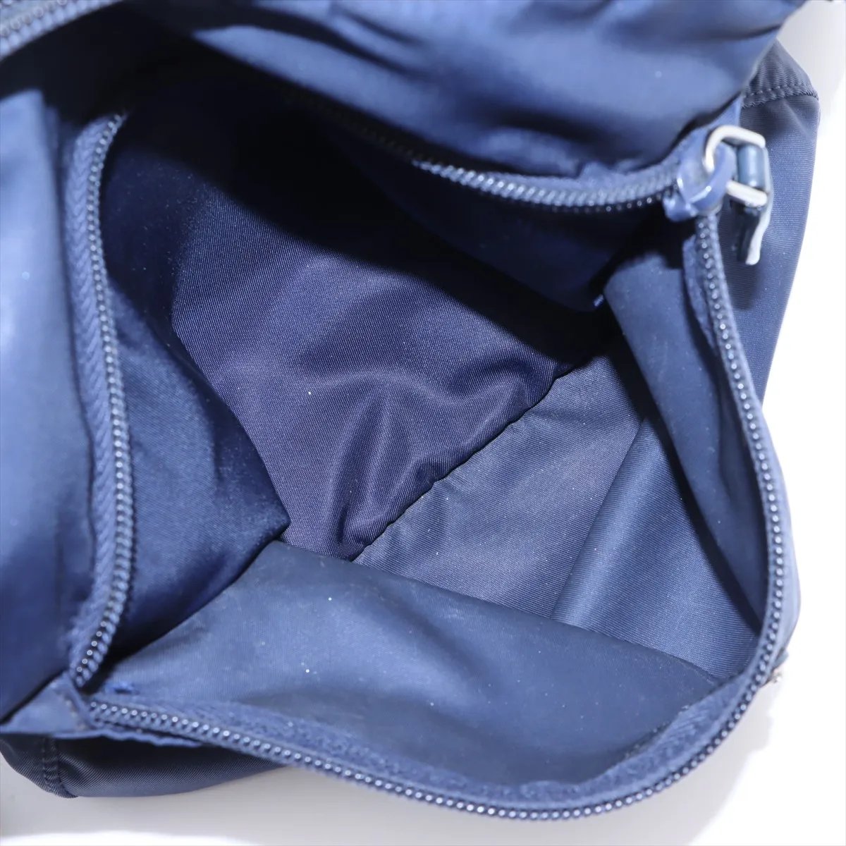 Tessuto Nylon x Leather Shoulder Bag Navy — view 9