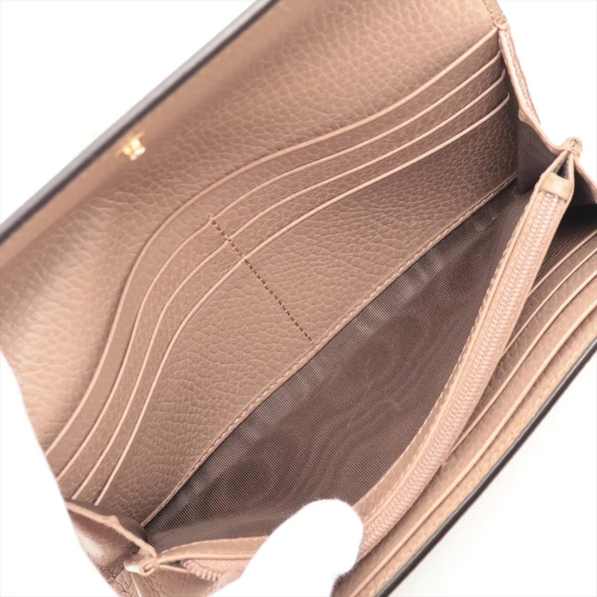 GG Marmont 456116 PVC x Leather Long Wallet, Beige — view 6