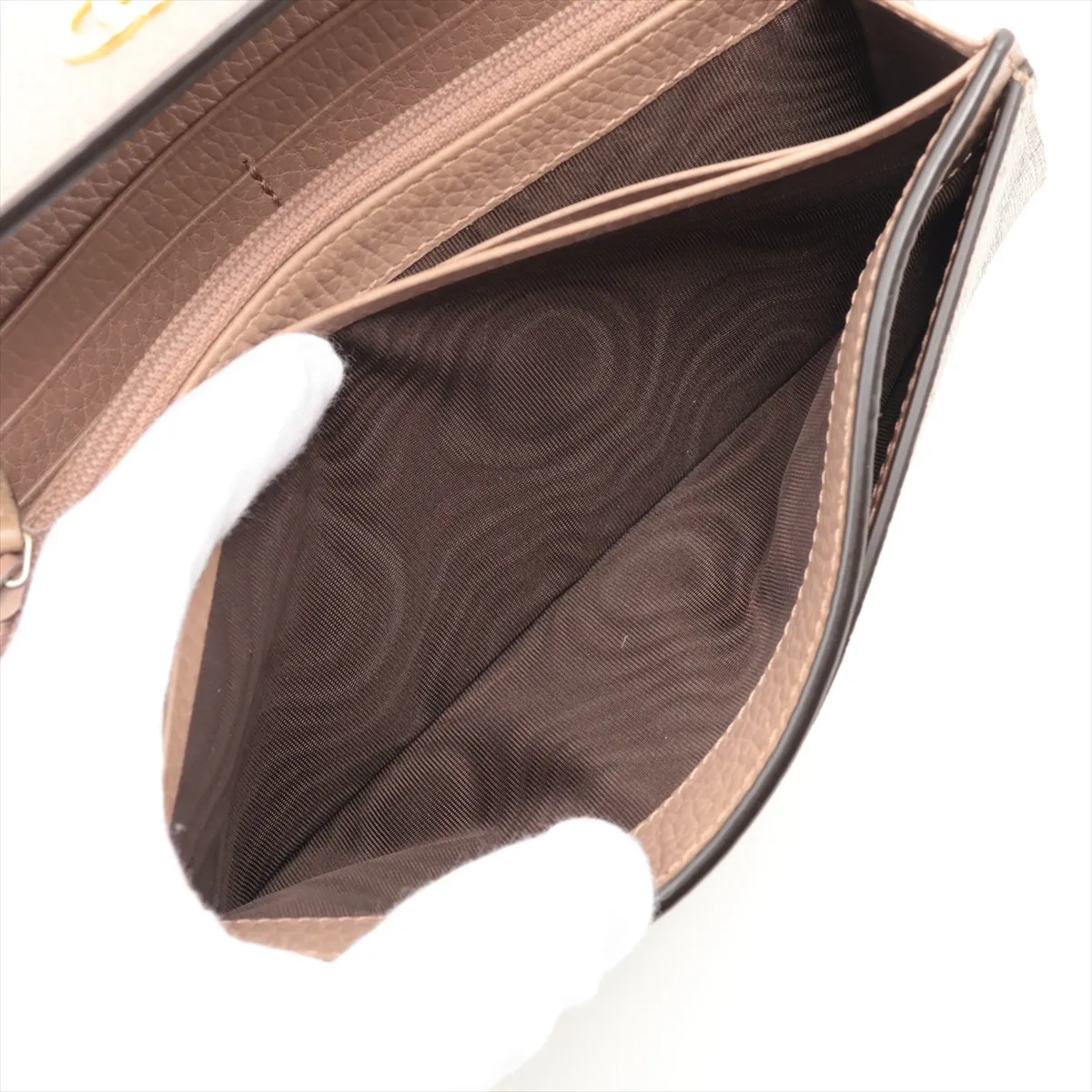 GG Marmont 456116 PVC x Leather Long Wallet, Beige — view 8