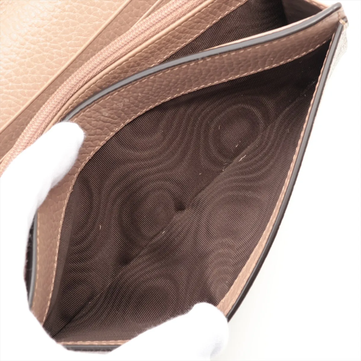 GG Marmont 456116 PVC x Leather Long Wallet, Beige — view 9