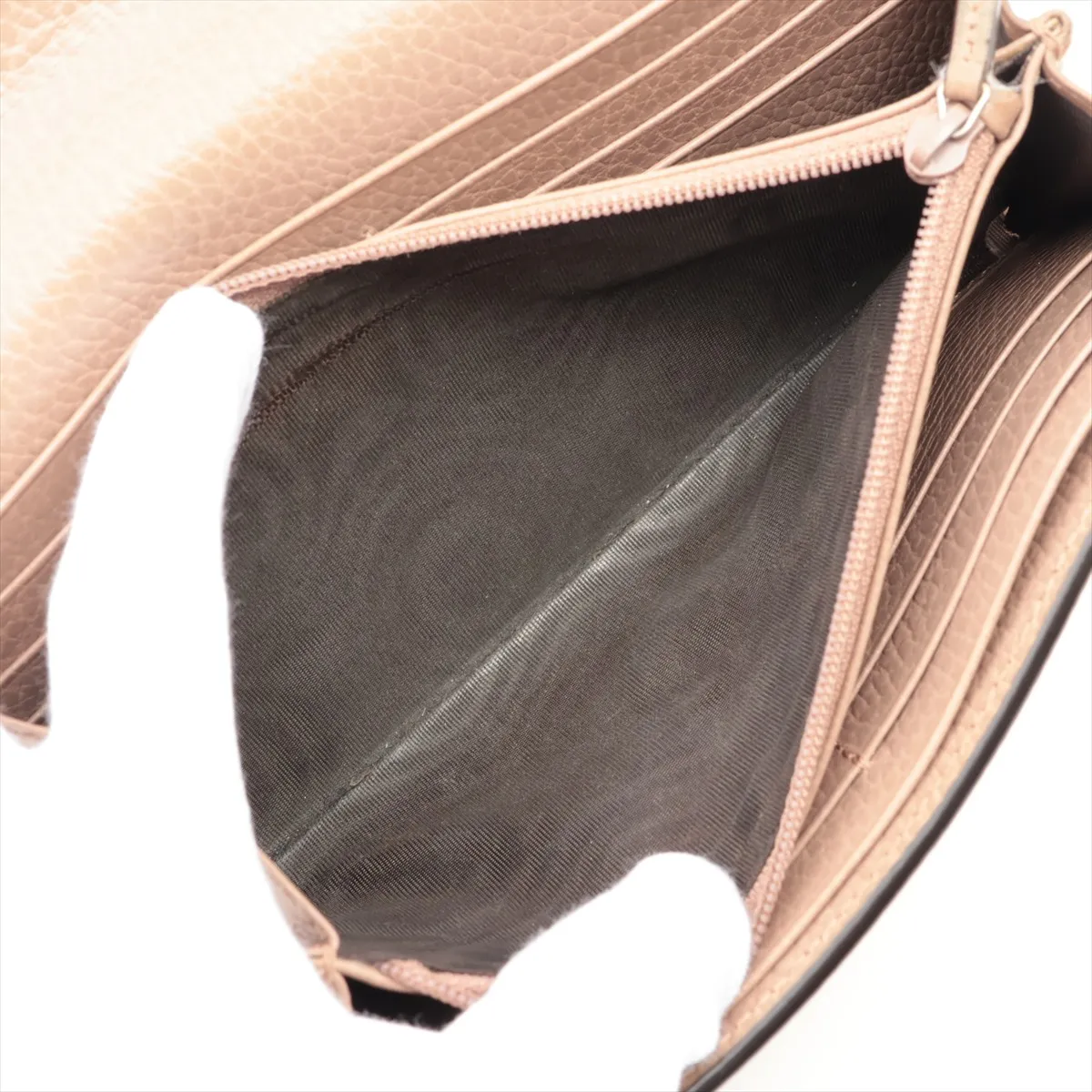 GG Marmont 456116 PVC x Leather Long Wallet, Beige — view 10