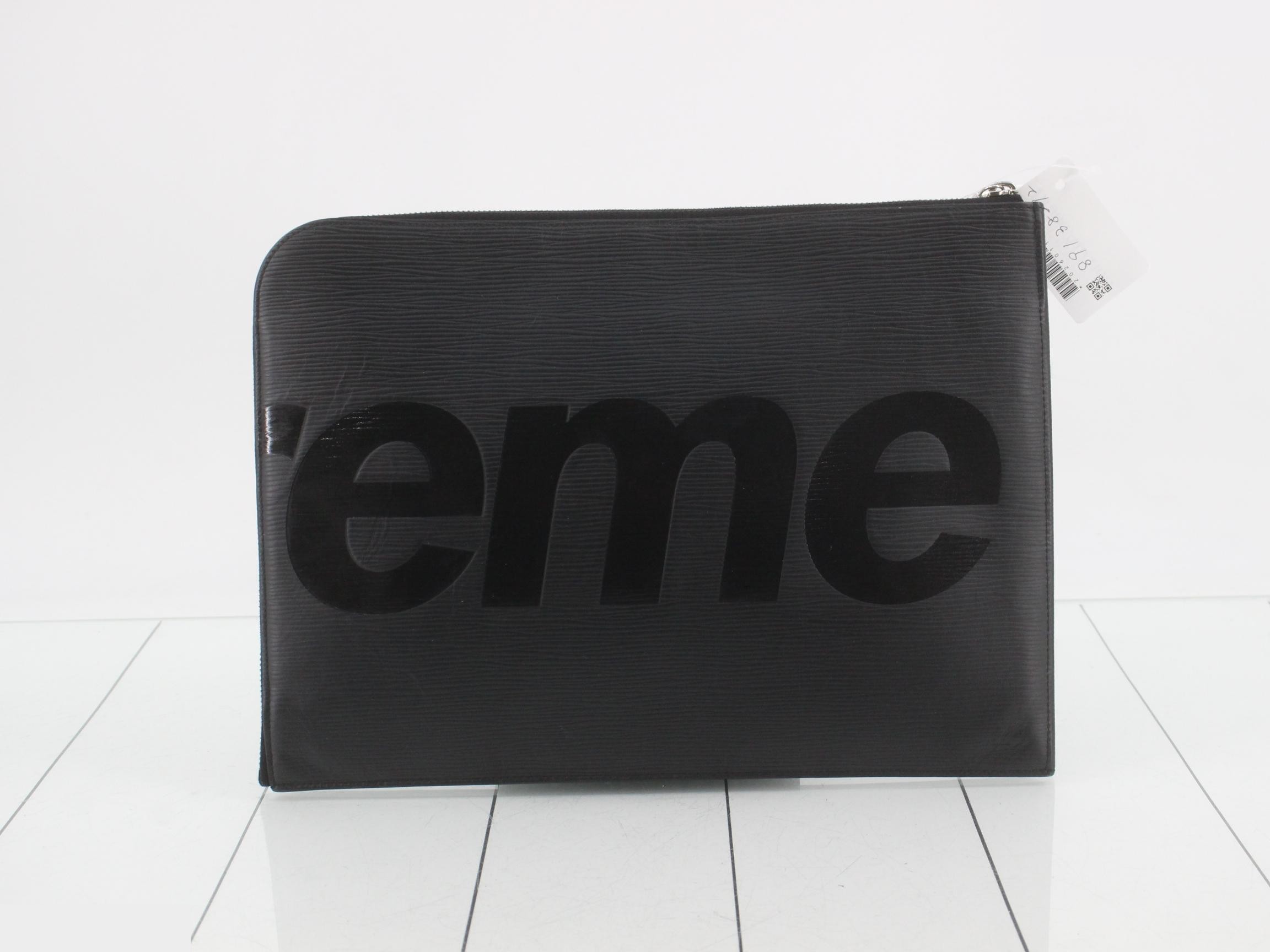 Supreme Epi Pochette Jour GM Clutch Bag, Black — view 2