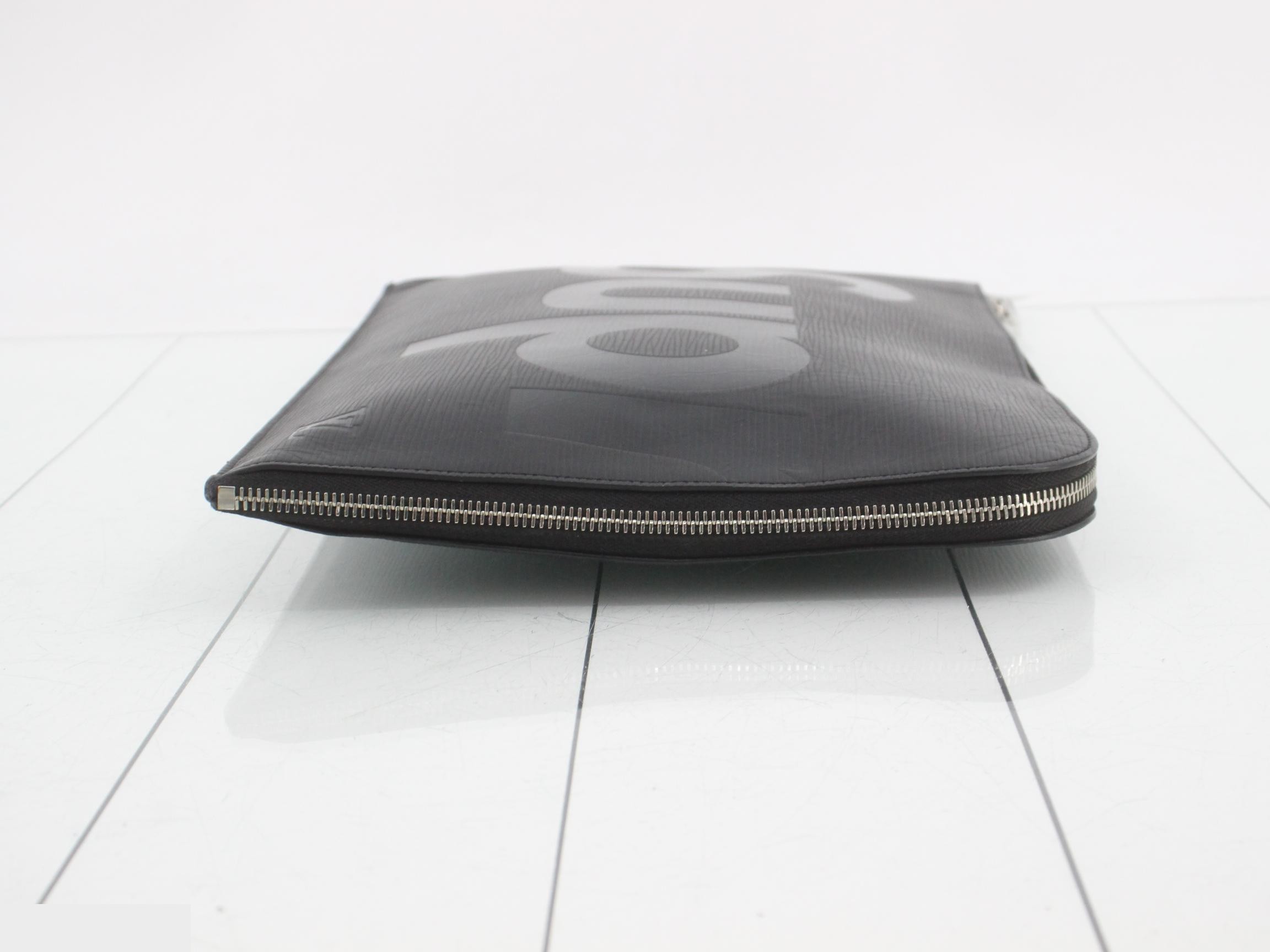 Supreme Epi Pochette Jour GM Clutch Bag, Black — view 3