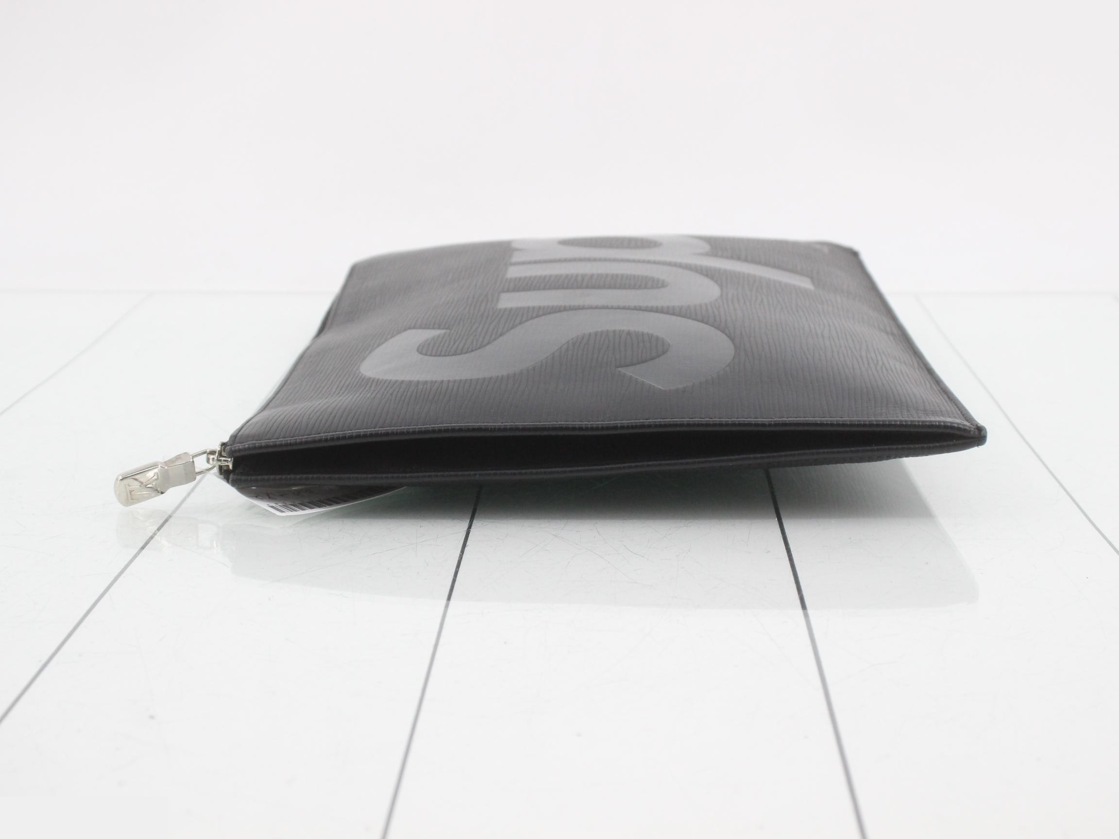 Supreme Epi Pochette Jour GM Clutch Bag, Black — view 4