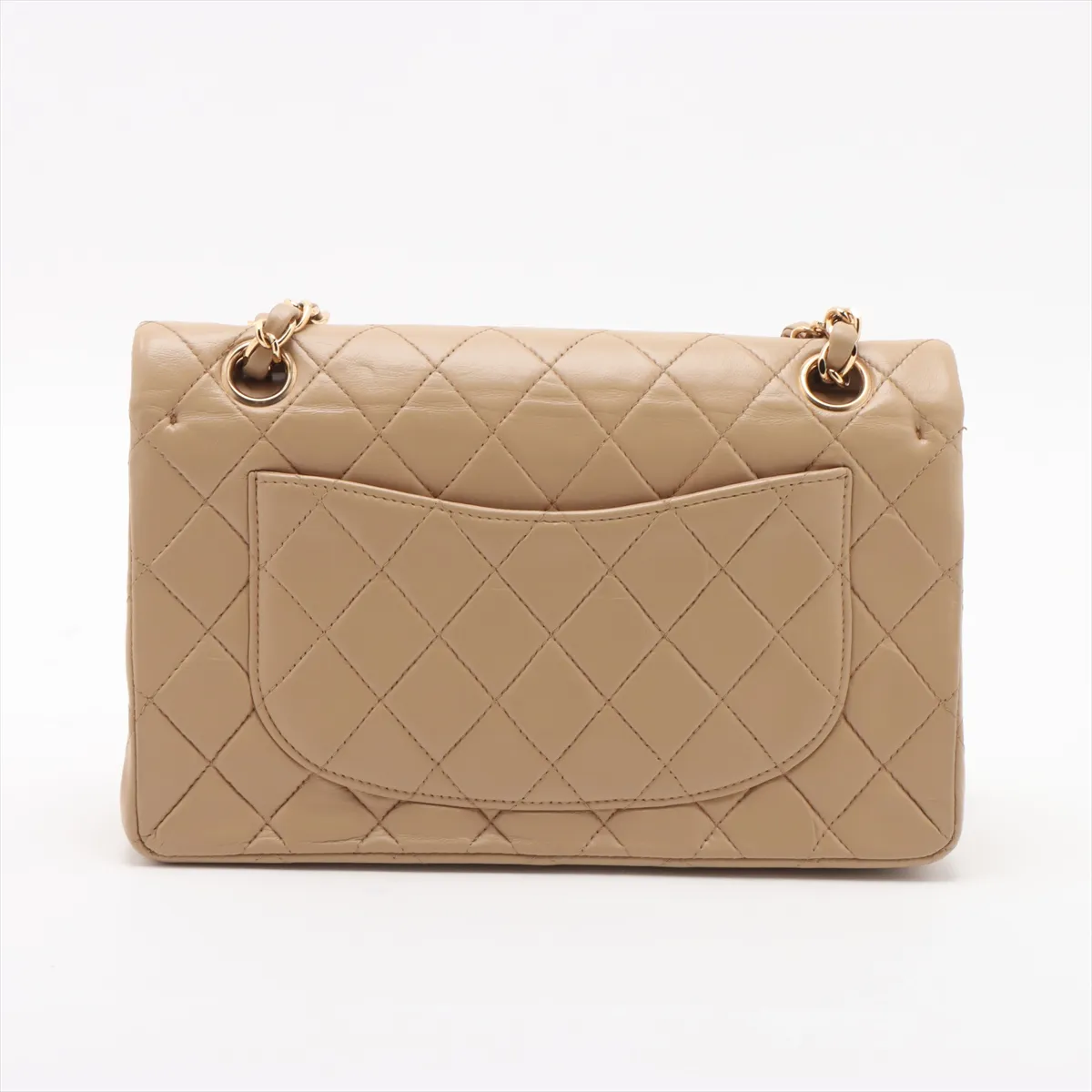 Matelasse 23 Small Lambskin Double Flap Double Chain Bag Beige Gold Hardware 6927549 6th Series A01113 — view 2