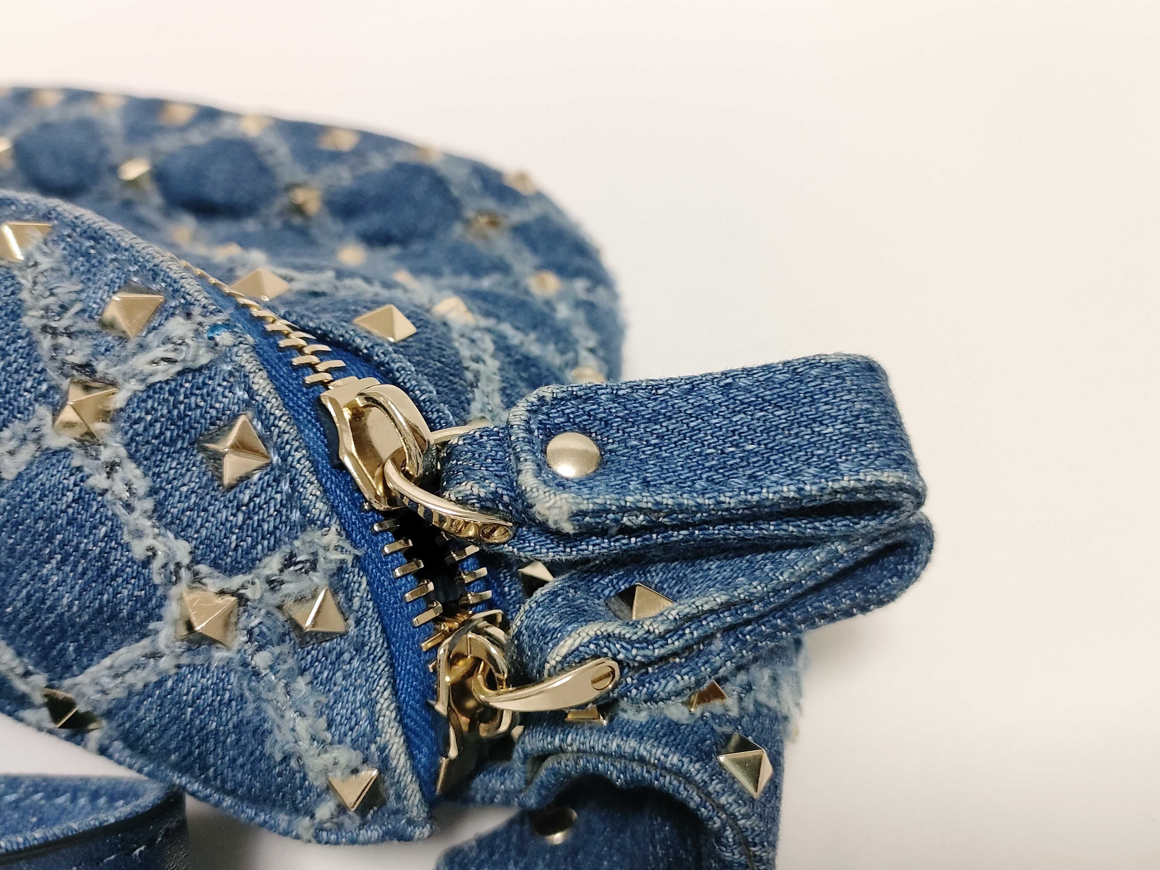 Studded Blue Denim Waist Bag Body Bag — view 14