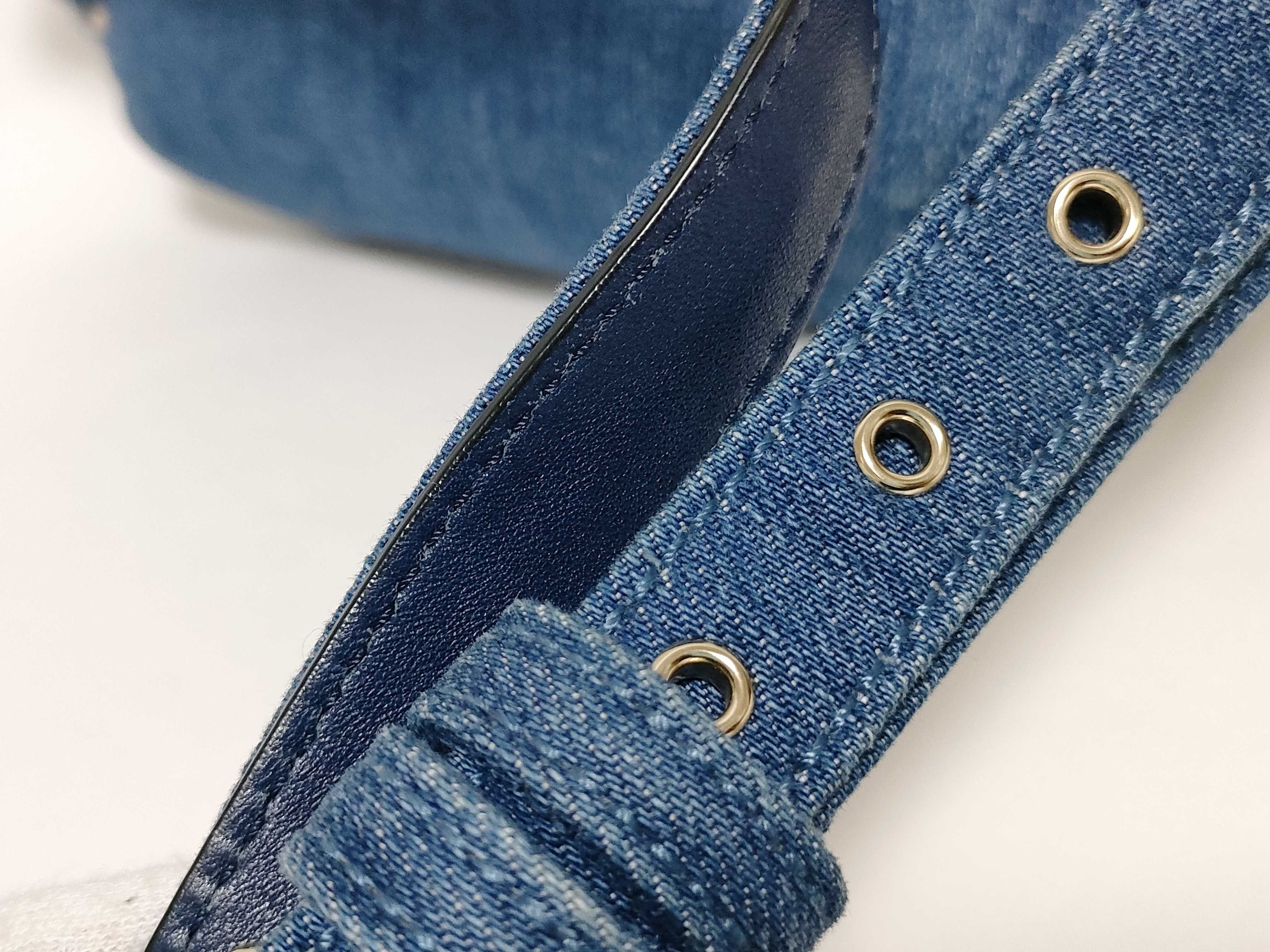 Studded Blue Denim Waist Bag Body Bag — view 4