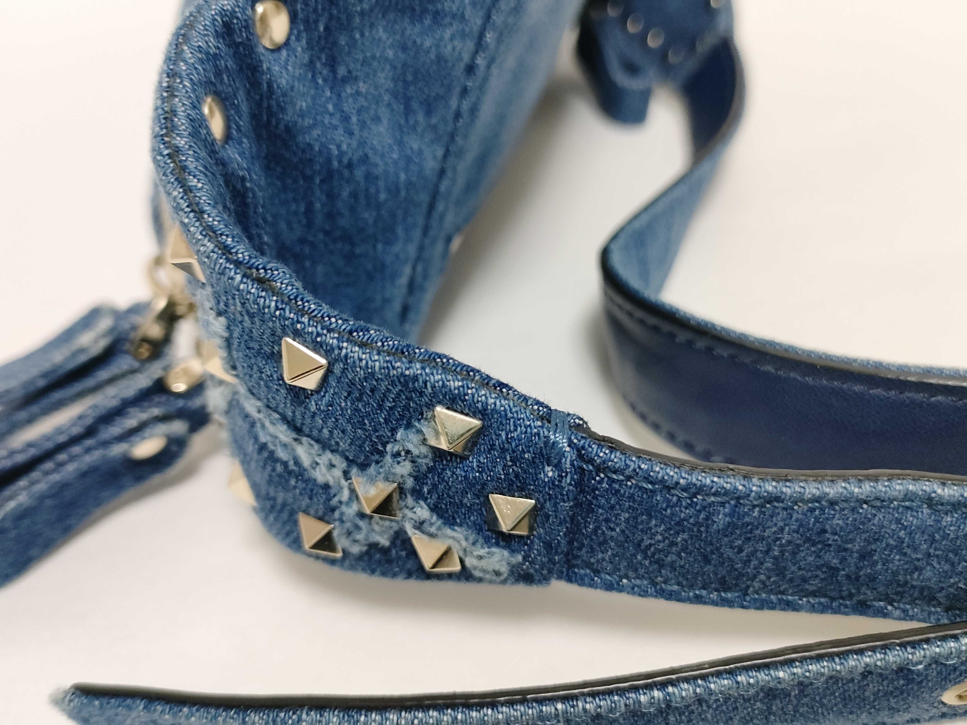 Studded Blue Denim Waist Bag Body Bag — view 5