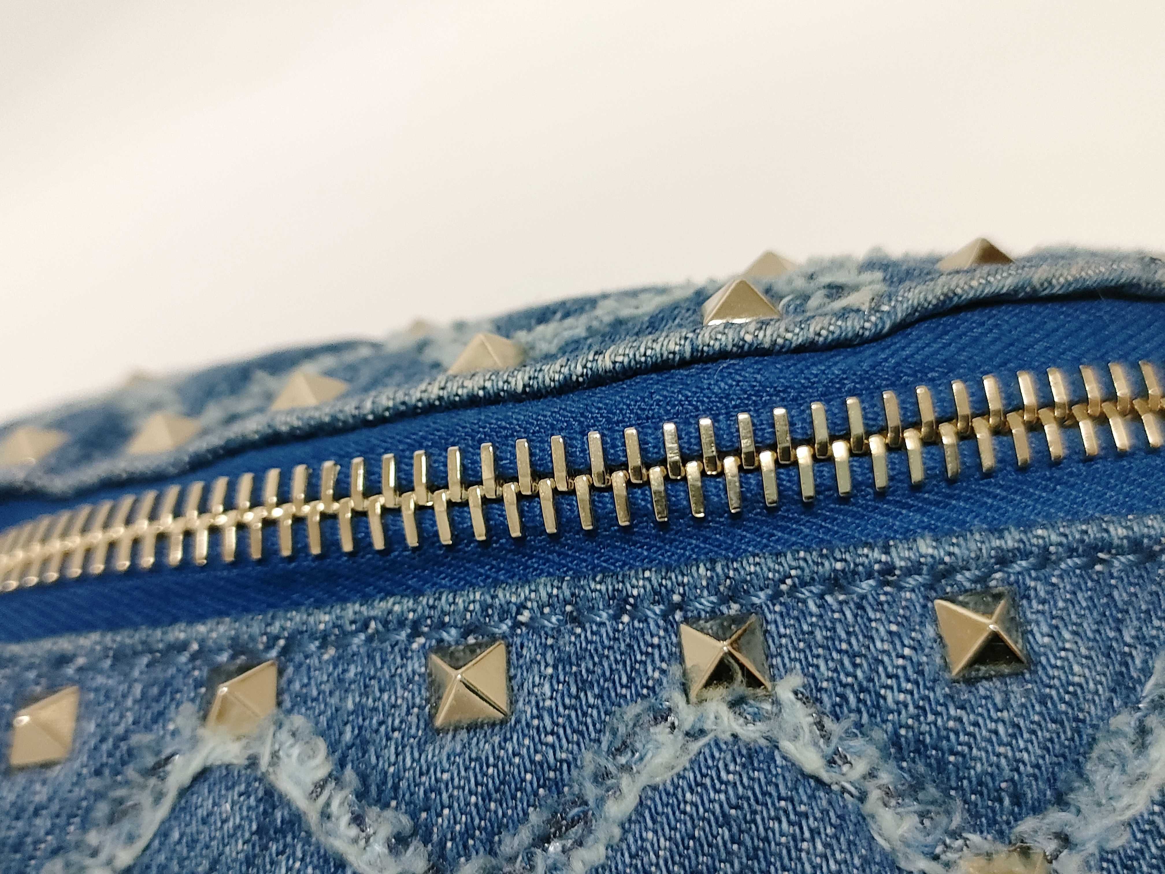 Studded Blue Denim Waist Bag Body Bag — view 6