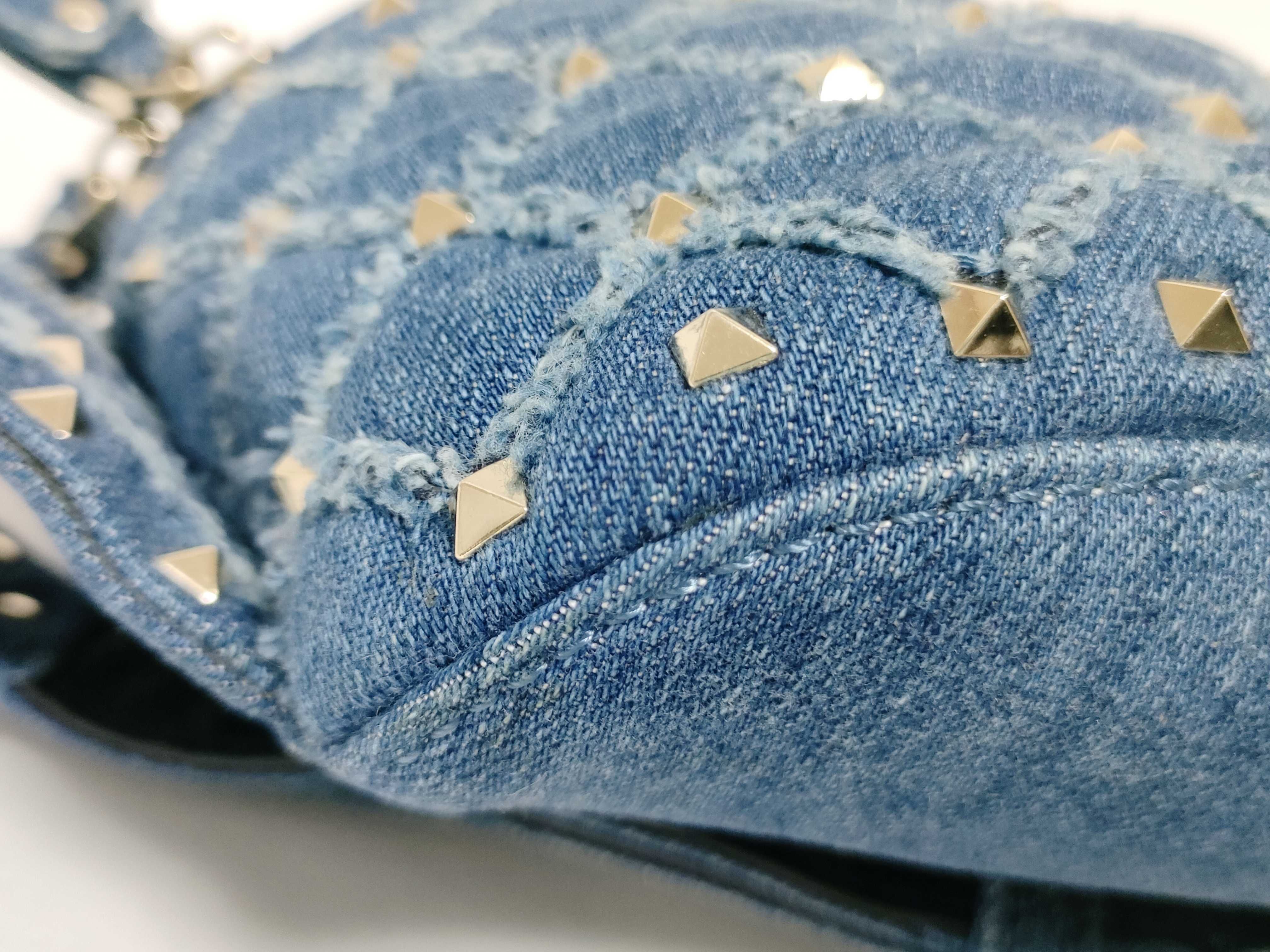 Studded Blue Denim Waist Bag Body Bag — view 7