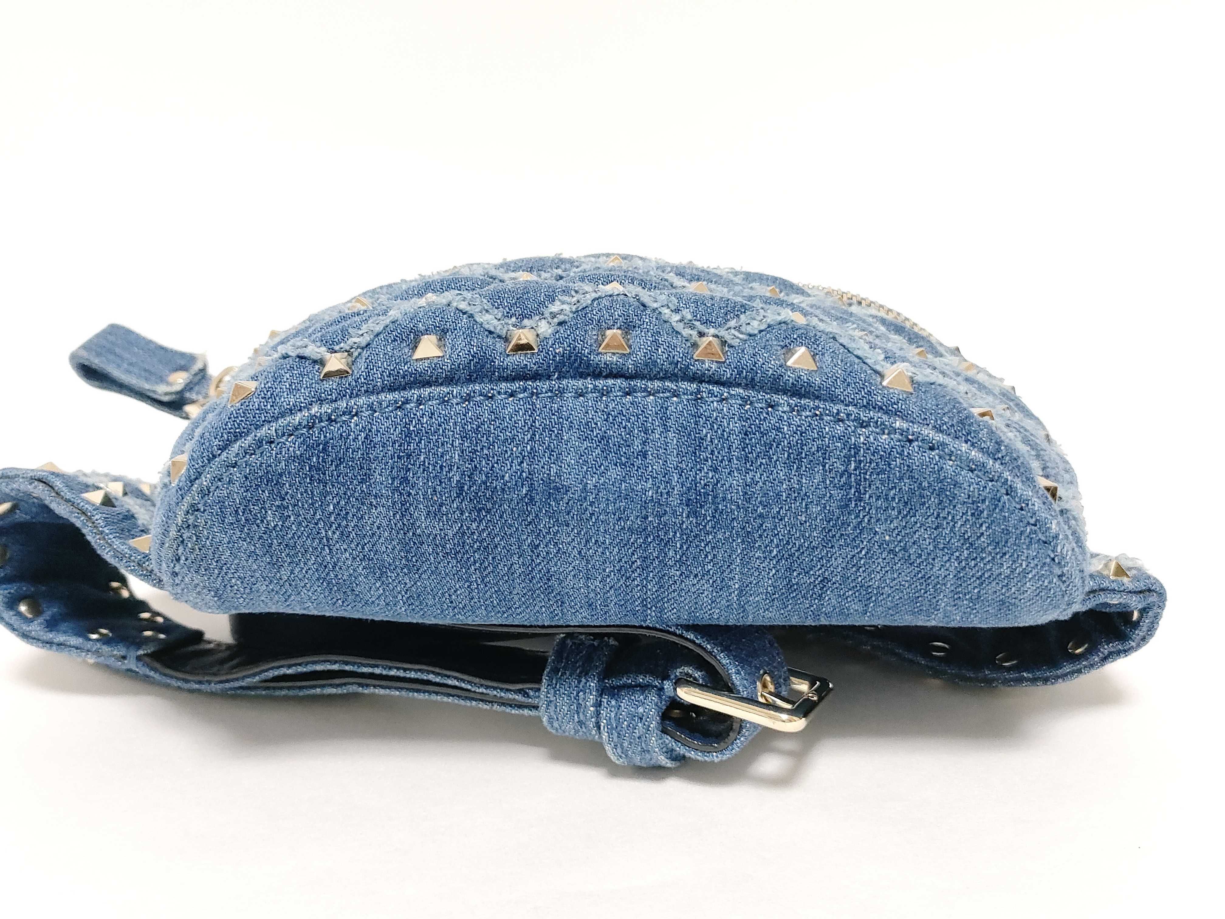 Studded Blue Denim Waist Bag Body Bag — view 8