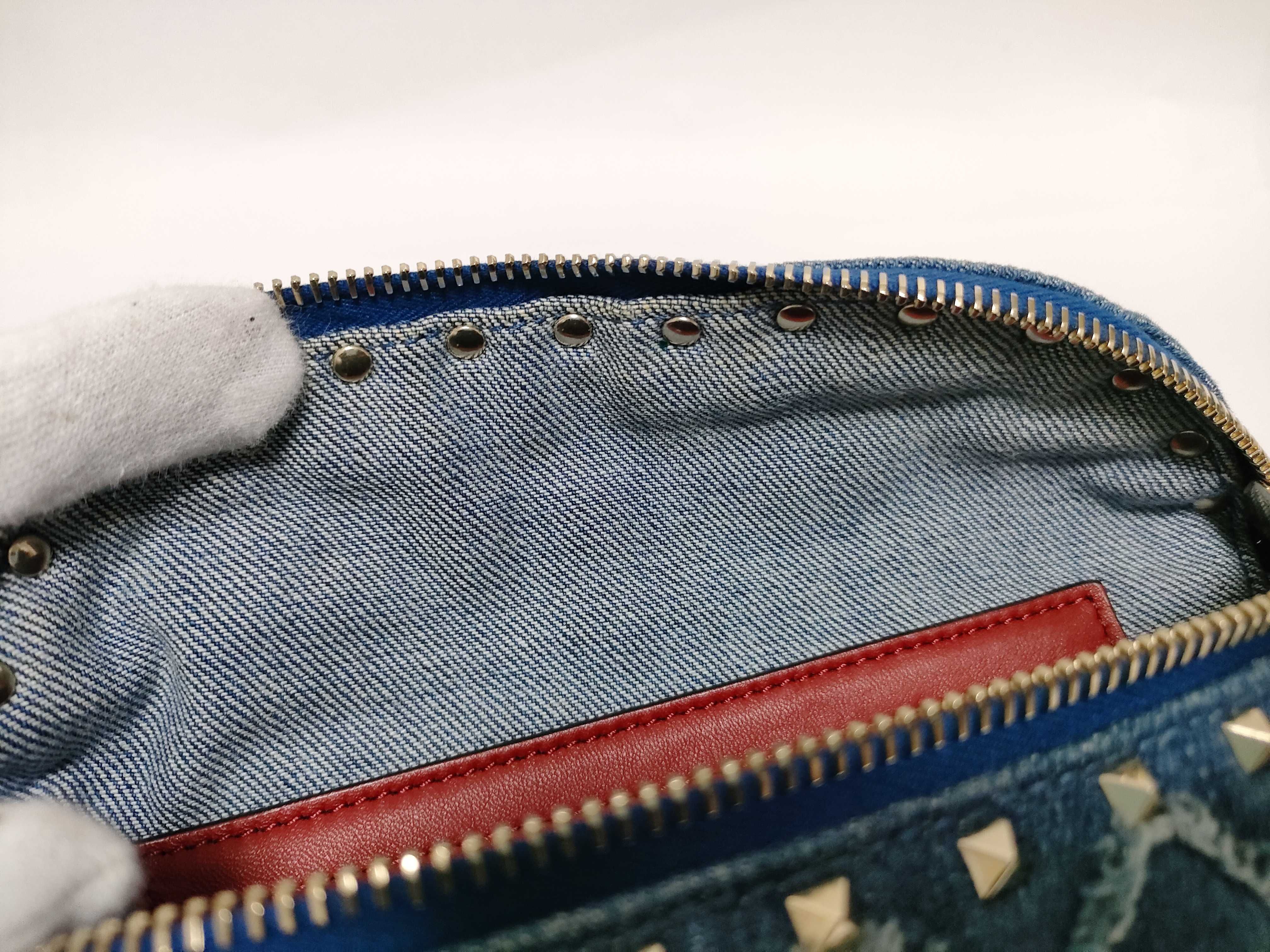 Studded Blue Denim Waist Bag Body Bag — view 10