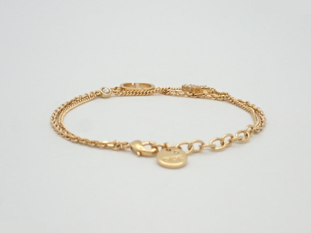 CD Star Rhinestone Bracelet, Gold, Wrist Circumference Approx. 17cm — view 2