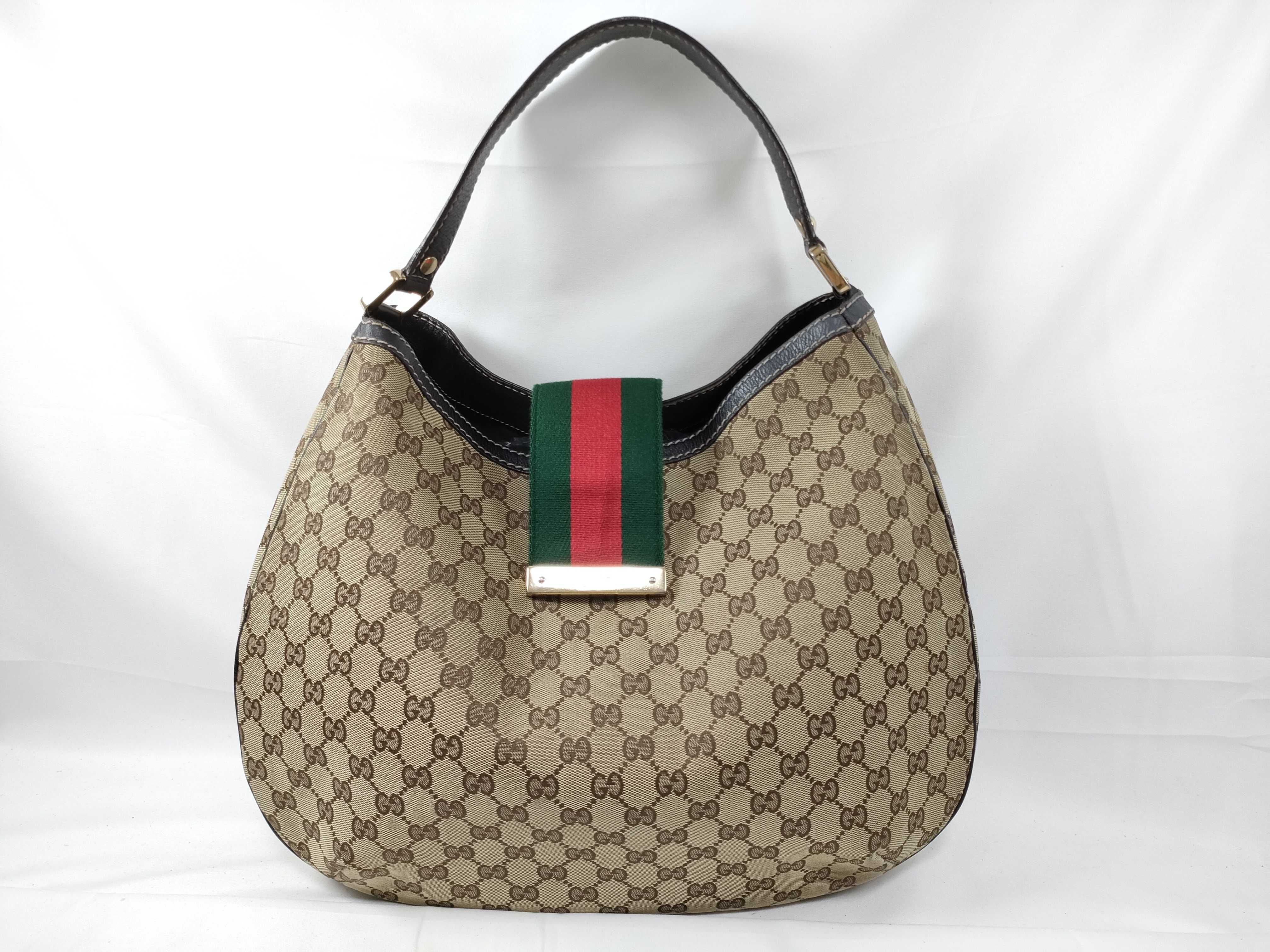 Brown GG Canvas Web Buckle Pumpkin Shoulder Bag (Handbag)